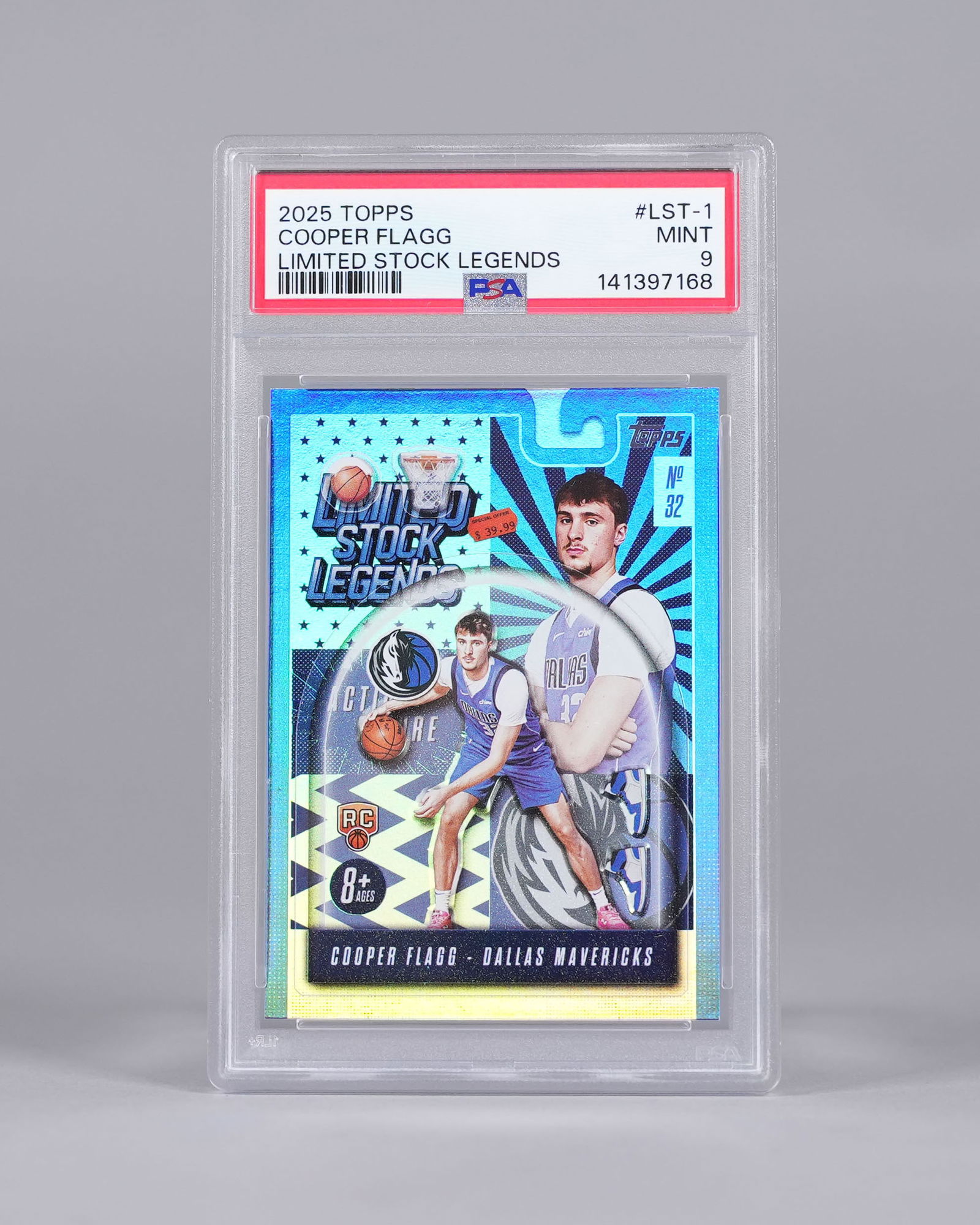 Cooper Flagg rookie card PSA 9: Cooper Flagg rookie card, PSA 9.