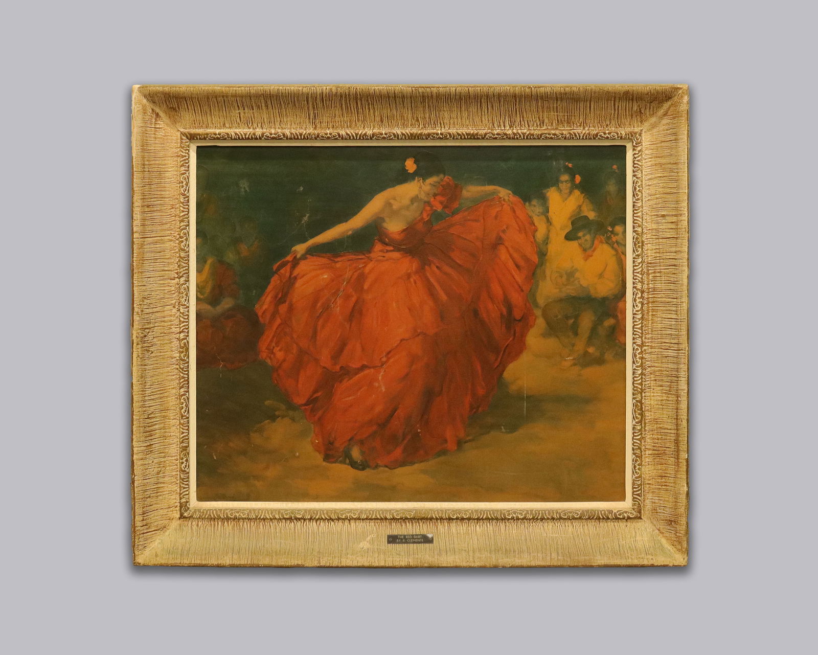 R. Clemente oil on canvas painting: R. Clemente oil on canvas wooden framed painting. Condition selling it as is. All sales are final. No return. H: 26" x W: 30."