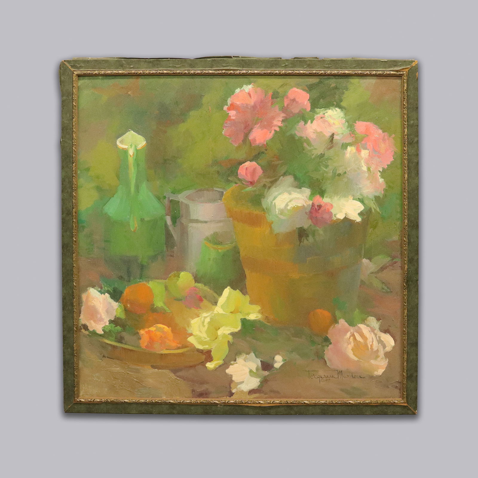 Torgesen Murdock oil painting 1999: Torgesen Murdock oil on canvas painting, bottom signed and dated.H: 39.25" x W: 39."