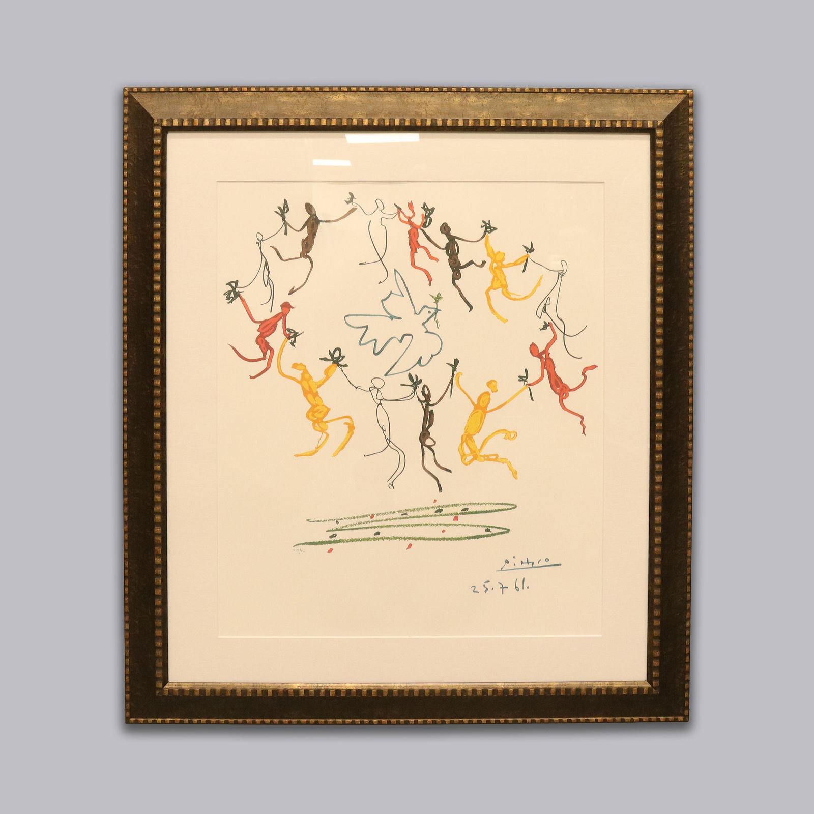 Picasso large framed art dated 1961 (1 of 6)