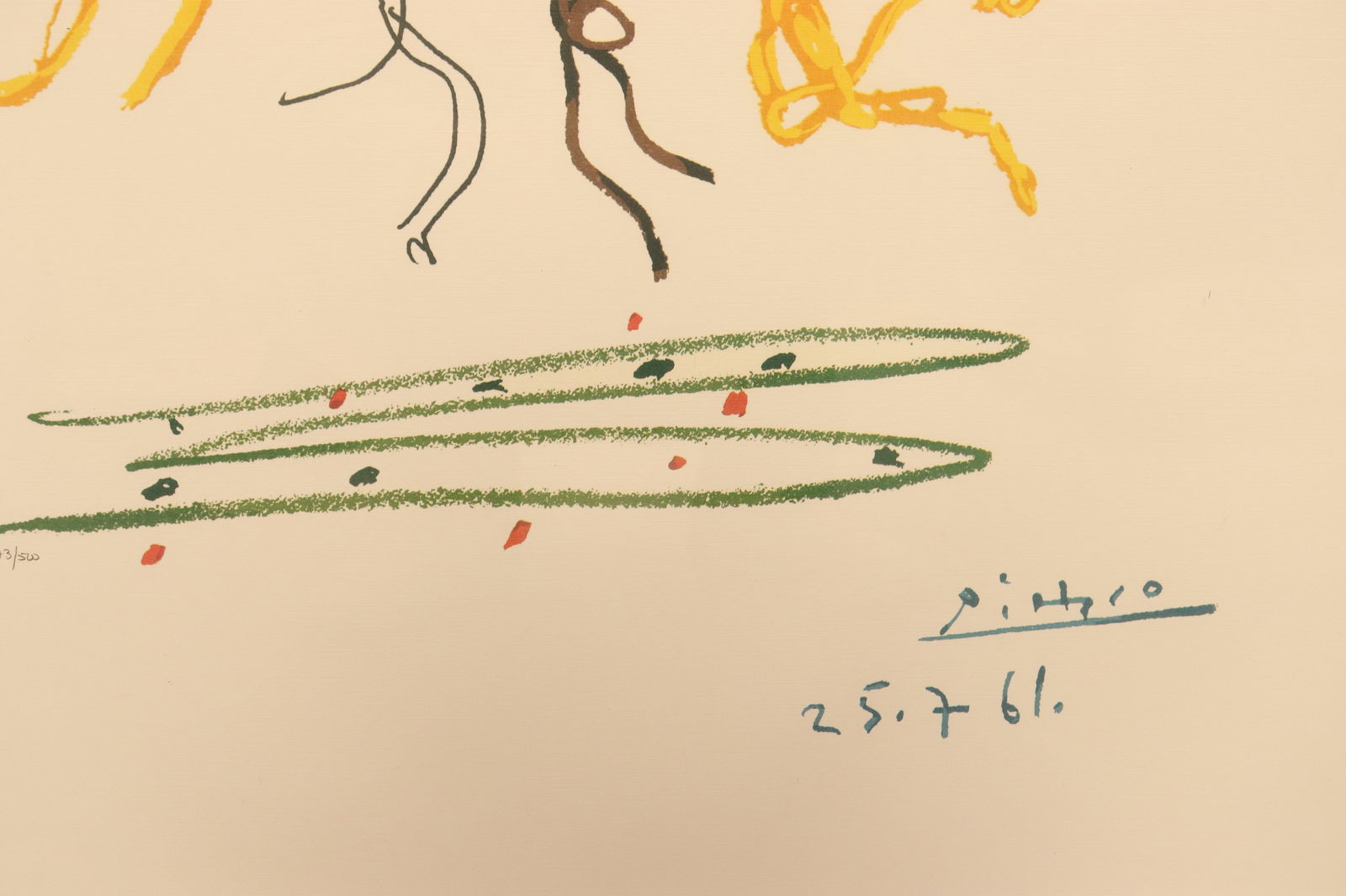 Picasso large framed art dated 1961 - 5