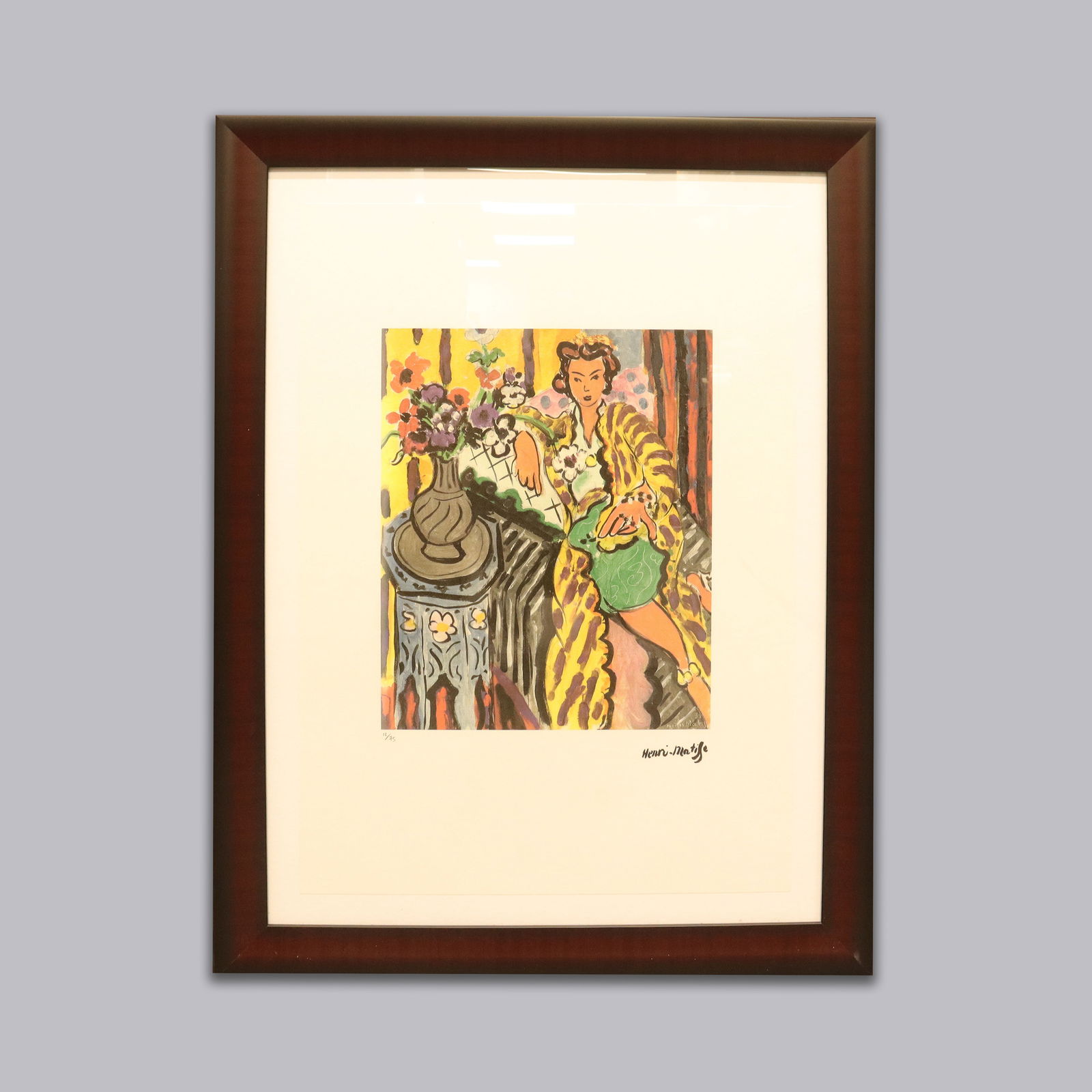 Henri Matisse framed art and signed: Henri Matissee framed art, and signed. Numbered 11 of 75. H: 35" x W: 27." From a major estate.