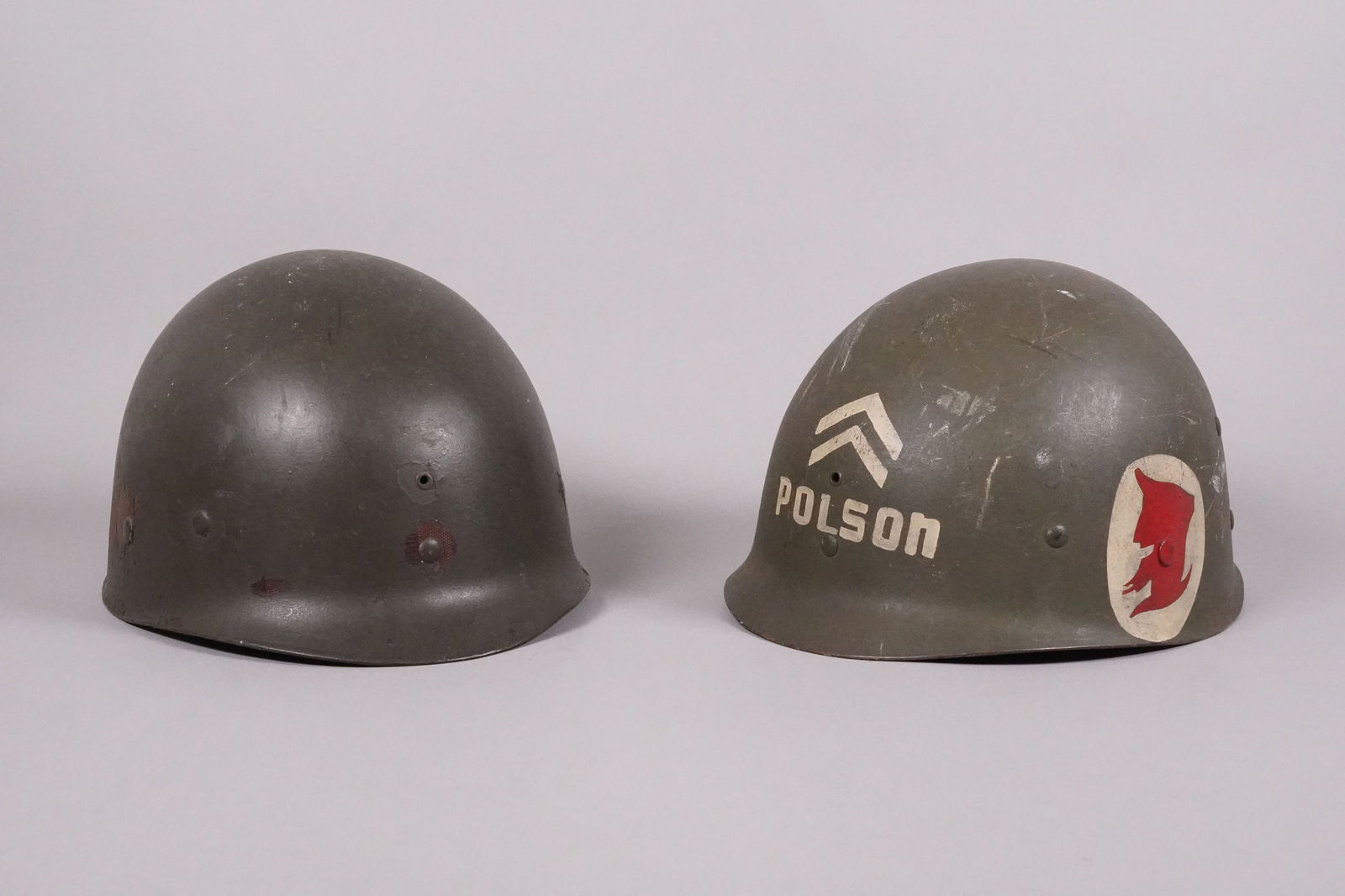 Lots vintage military helmets: Lots vintage military helmets, condition selling it as is. Comes from a major estate. All sales are final.