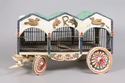 A vintage large wagon toy