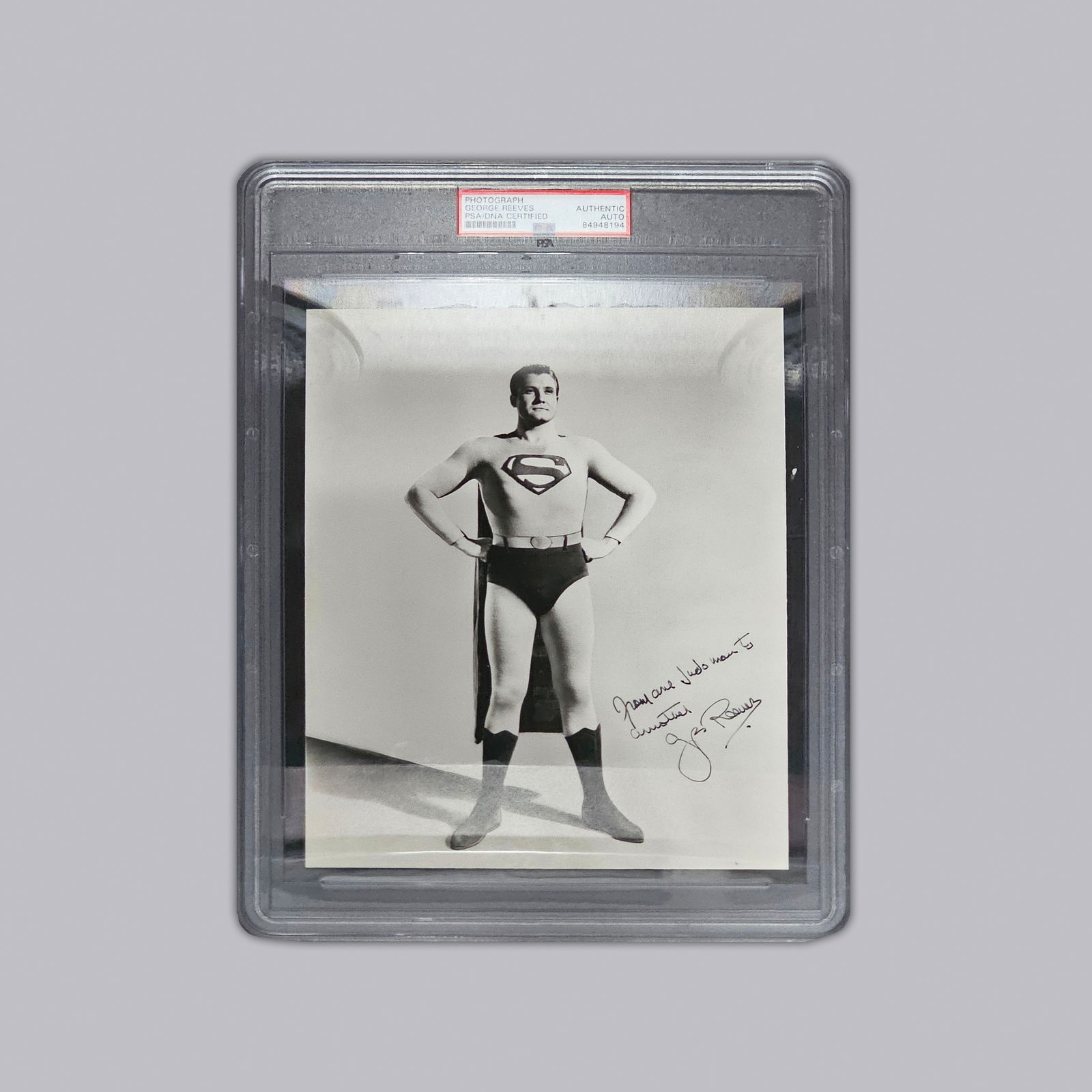 George Reeves hand signed photograph PSA: George Reeves photograph with hand signed, certified by PSA/DNA.