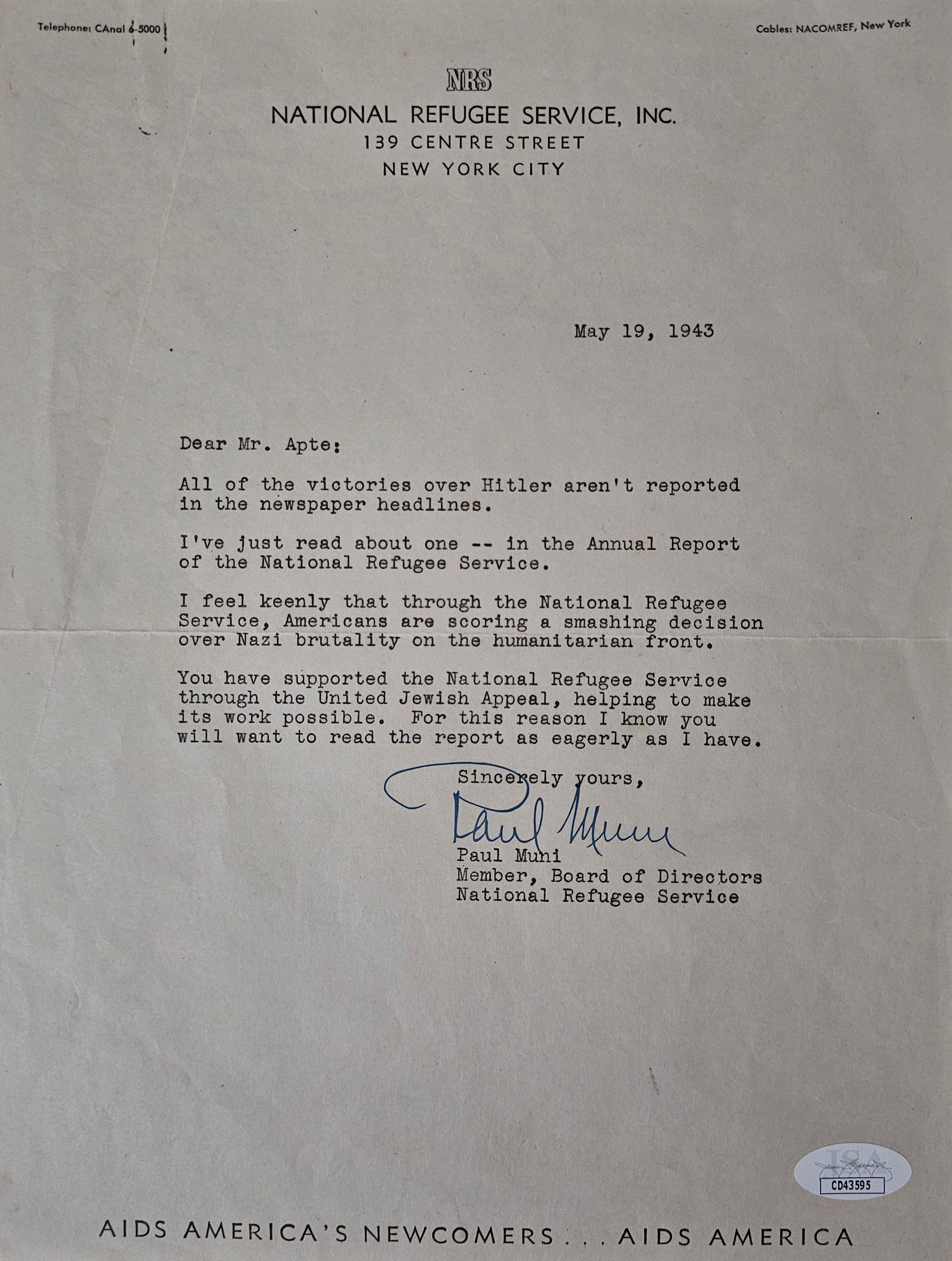 Adolf Hitler hand signed important war document PSA - 16