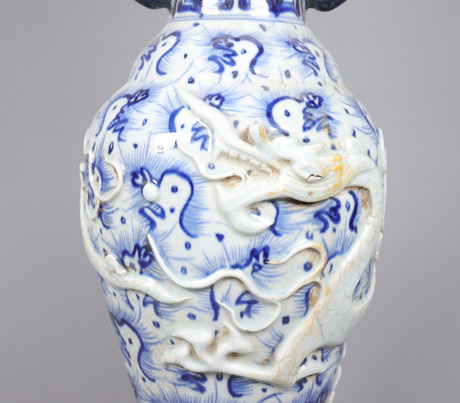 2 Chinese massive dragon vase - 5