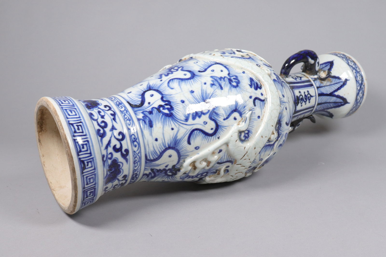 2 Chinese massive dragon vase - 6