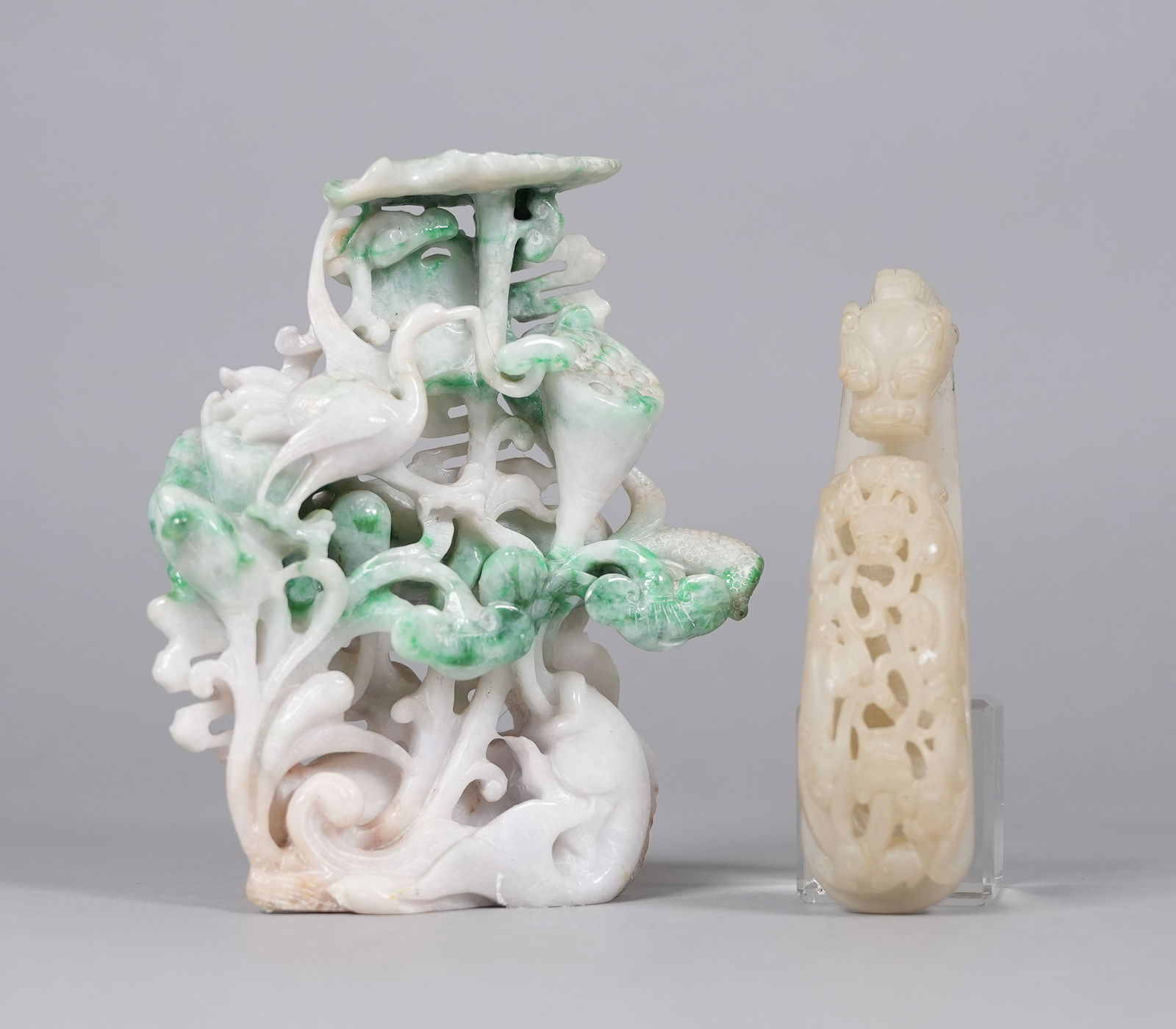 Lots Chinese jade items: Lots Chinese jade carvings, largest H: 6.3" x W: 5.3."