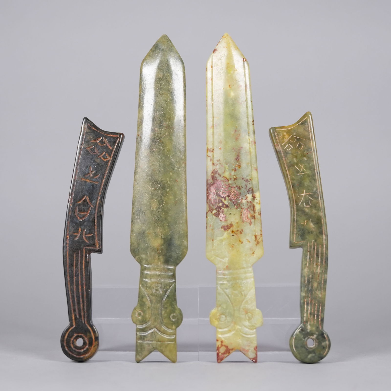 Lots Chinese stone carvings: Lots Chinese stone carvings. Largest H: 8.3" x W: 1.5."