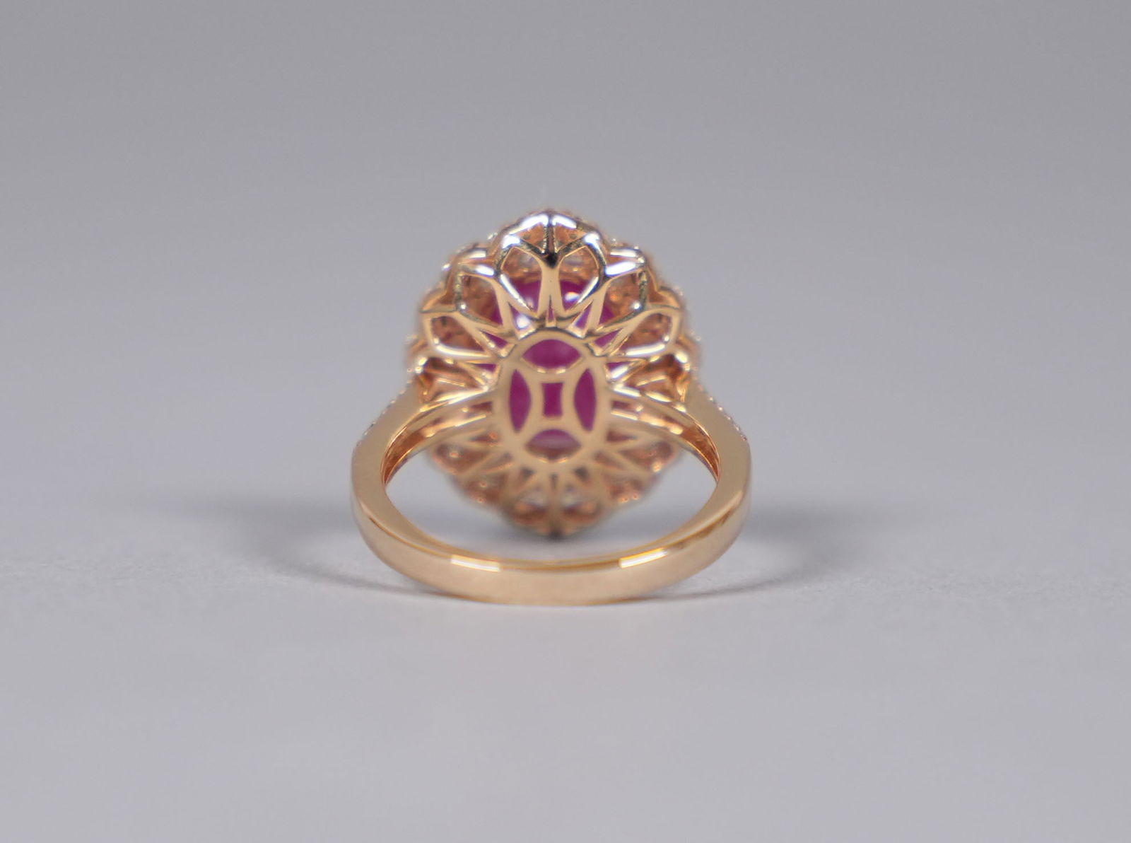 Platinum Burmese ruby diamond ring size 6.75 - 4