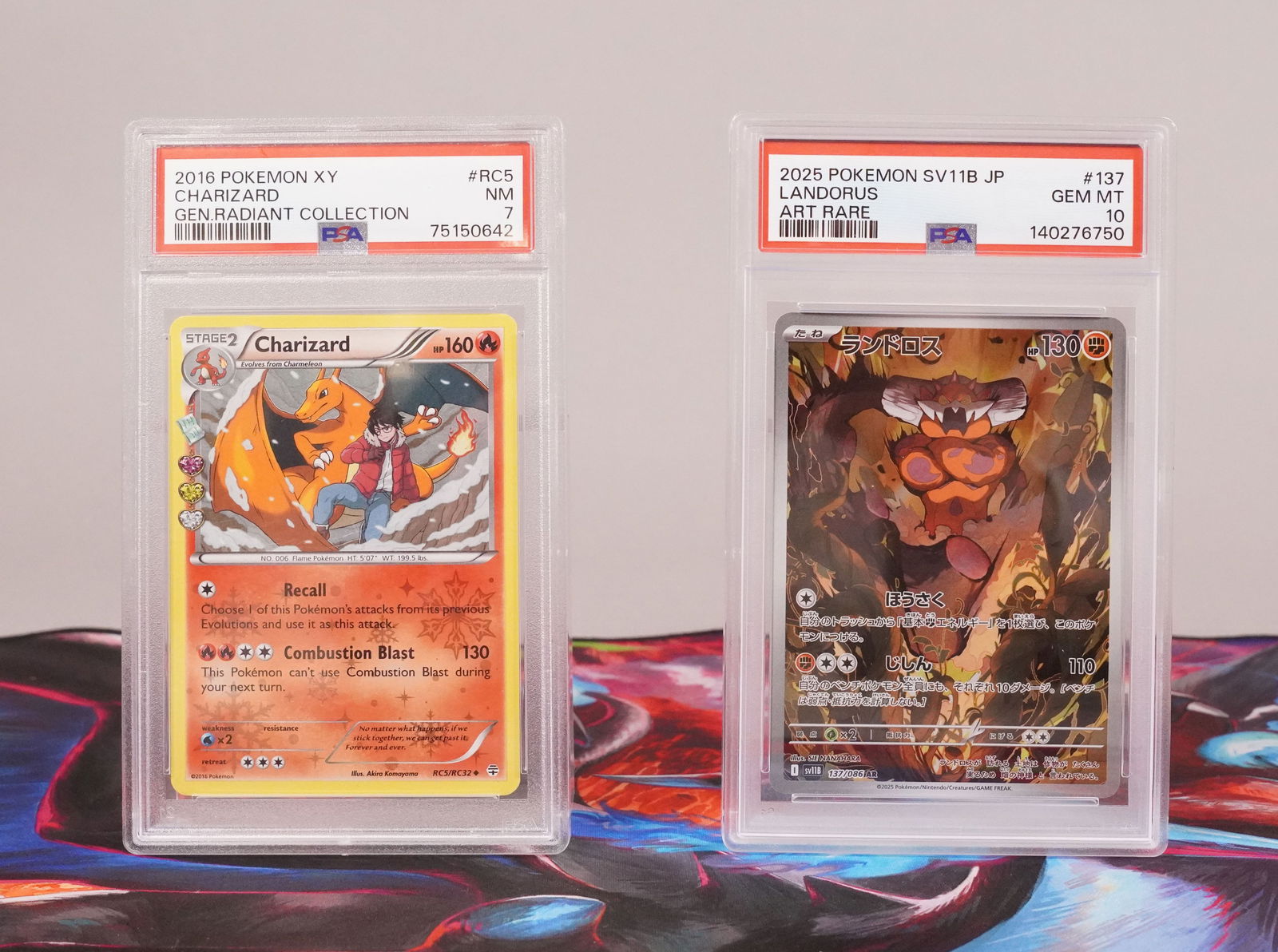 2 Pokemon cards PSA graded: 2 Pokemon cards, PSA graded.