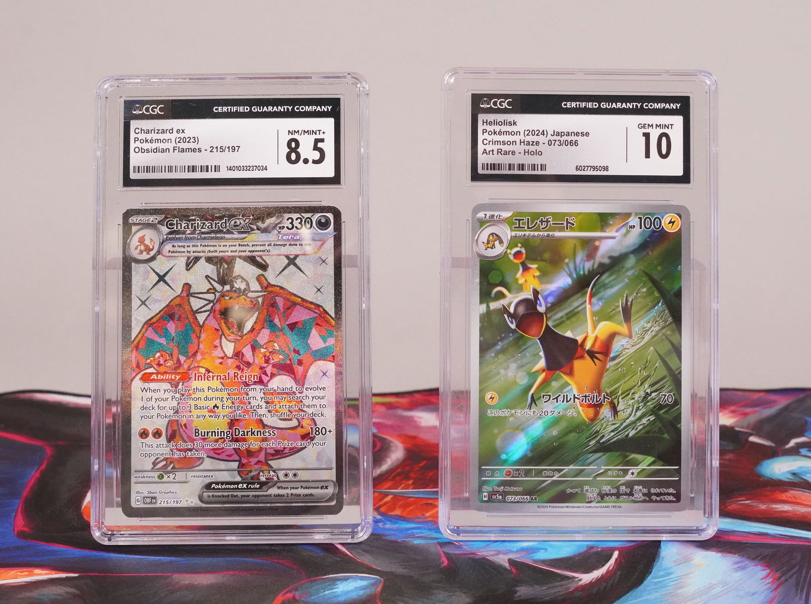 2 Pokemon cards CGC graded: 2 Pokemon cards, CGC graded.