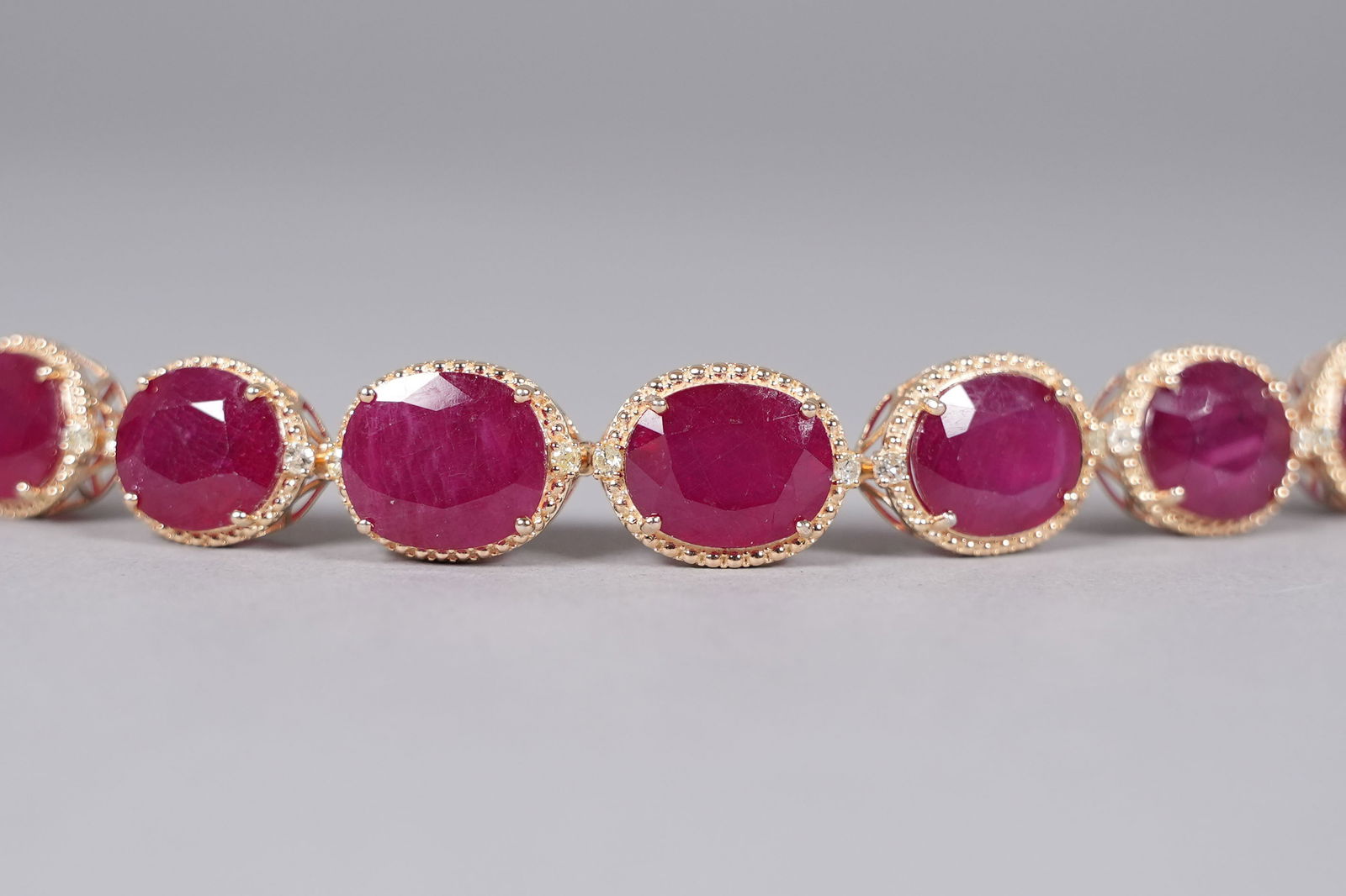 Sterling with white gold ruby diamond necklace - 5