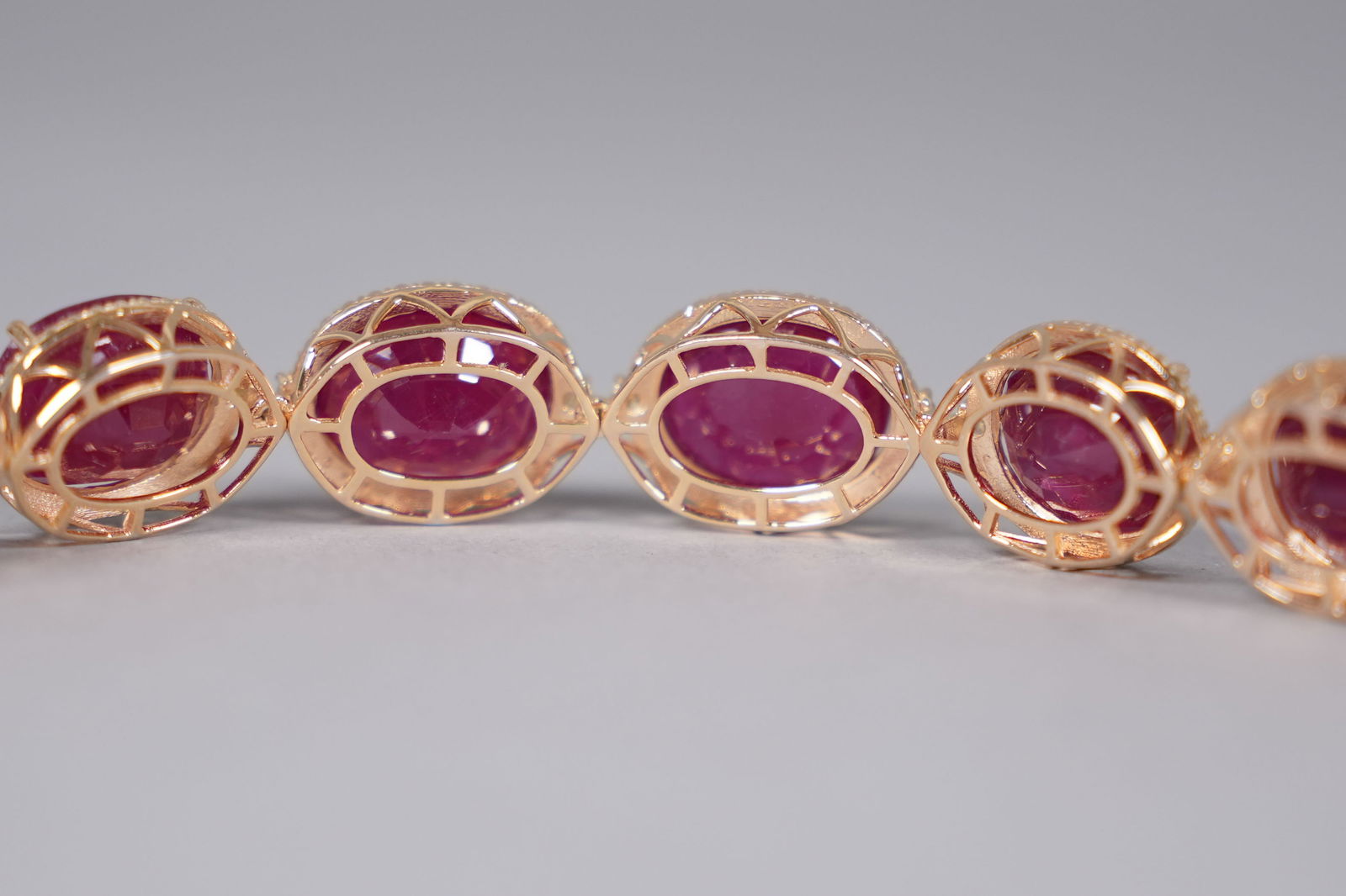 Sterling with white gold ruby diamond necklace - 6