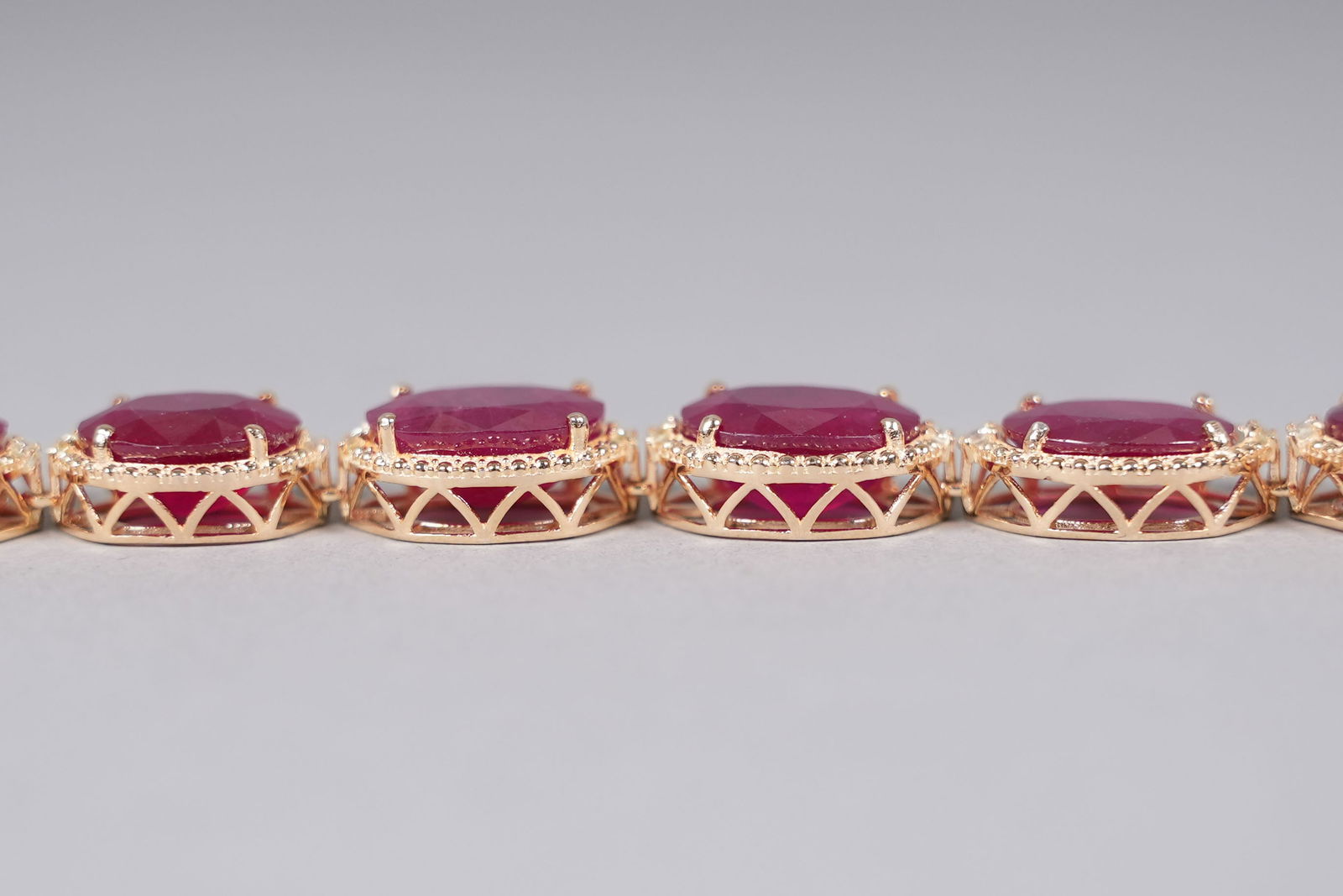 Sterling with white gold ruby diamond necklace - 7