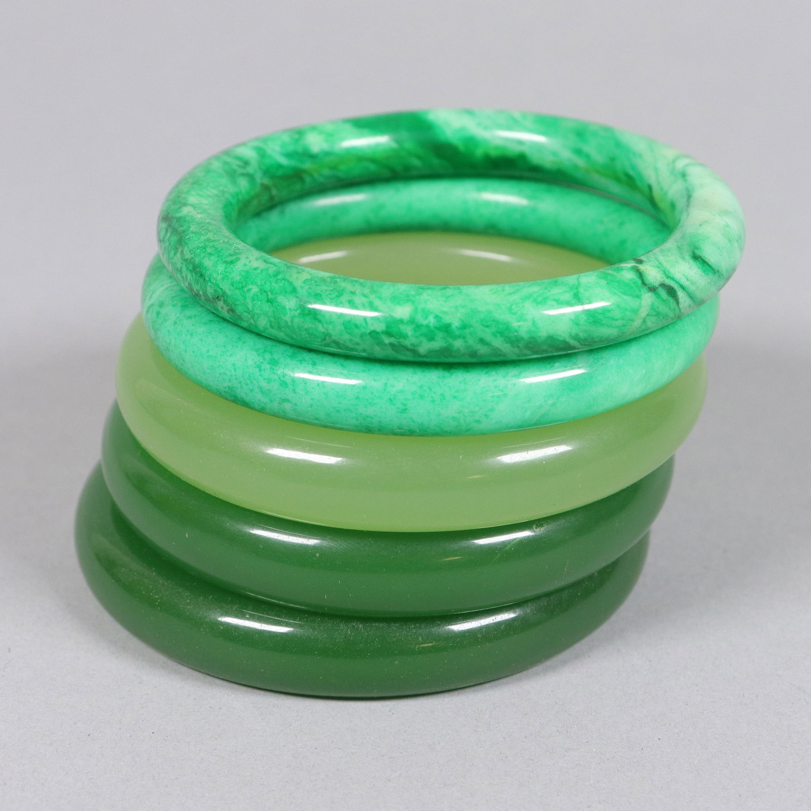 Lots Chinese apple green bangles - 6