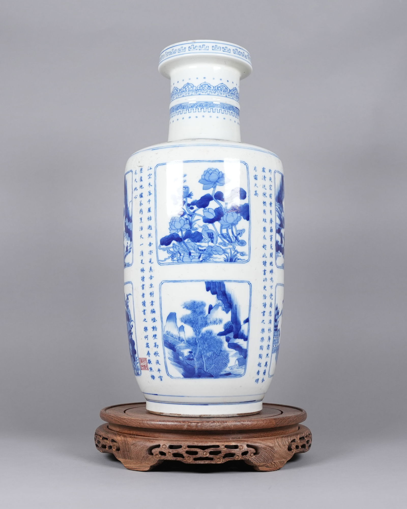 Chinese massive b/w fine vase (1 of 7)