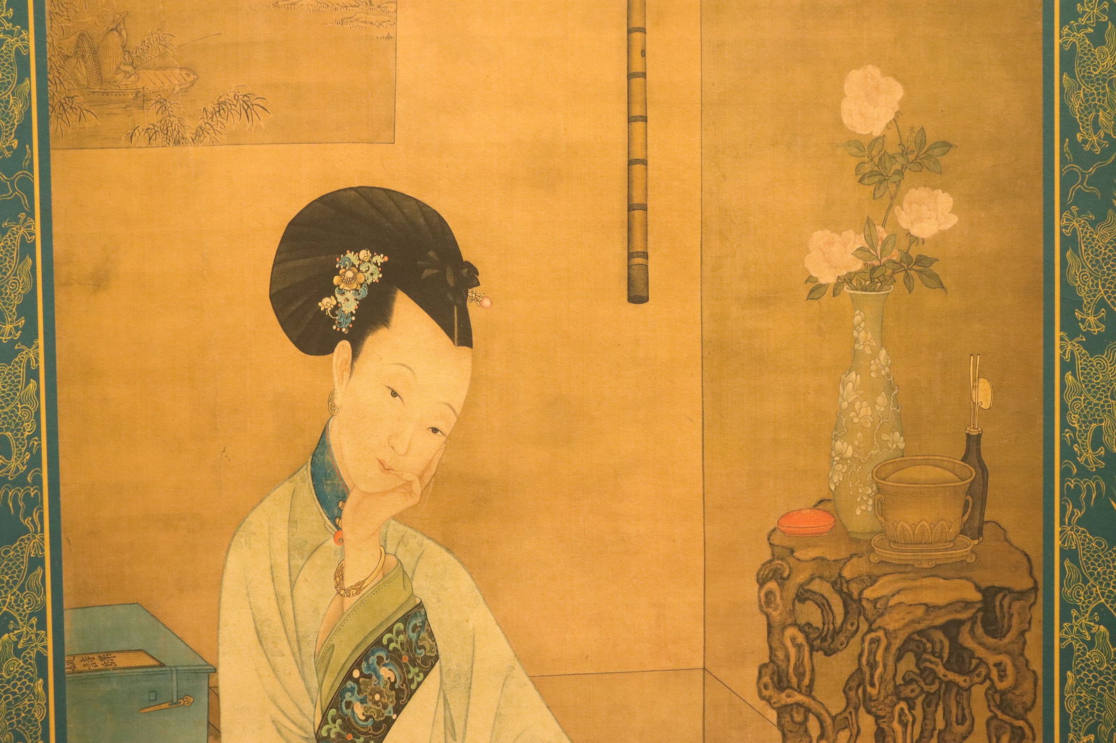 Chinese long scroll with box - 5