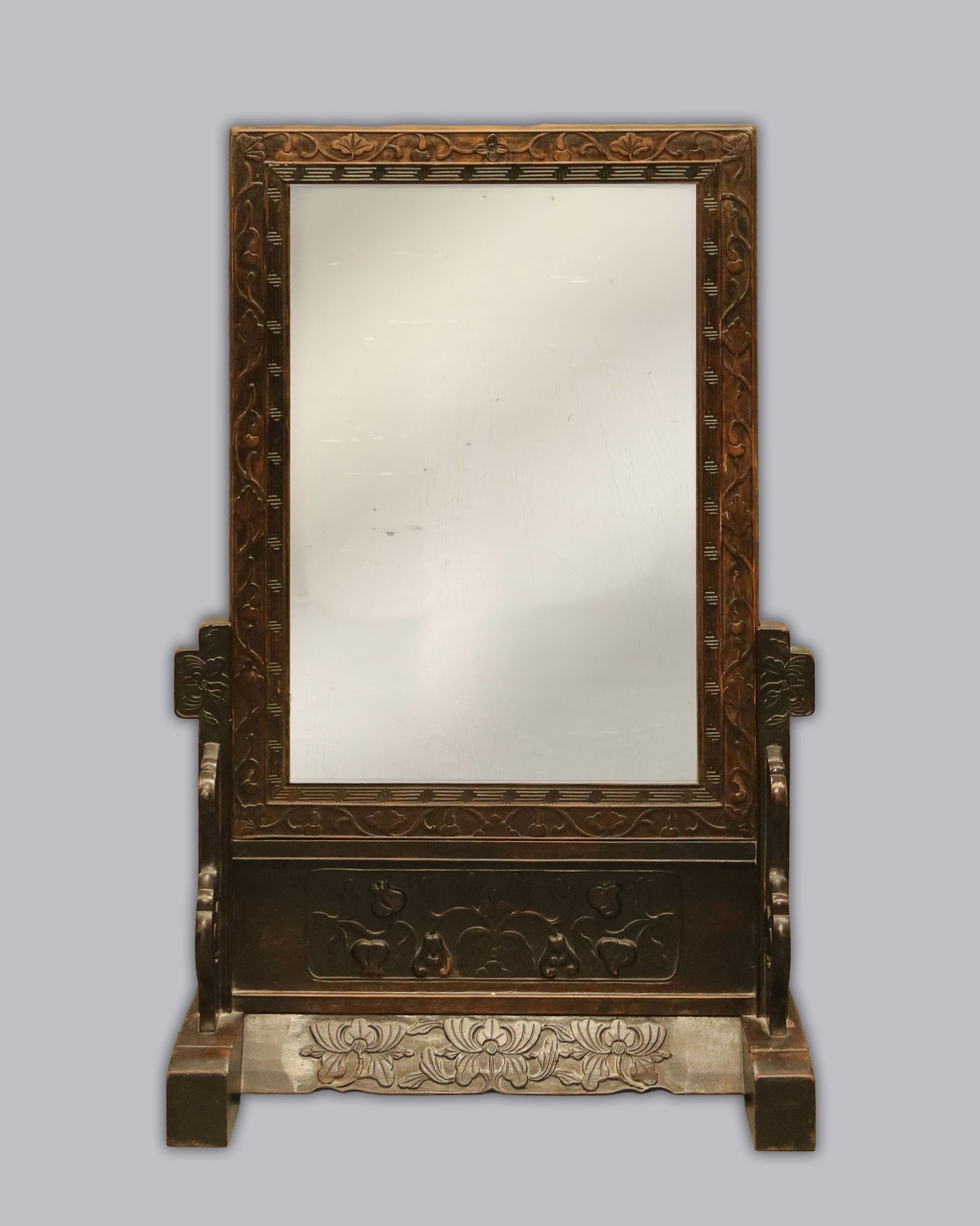 Chinese rosewood mirror: Chine tall rosewood mirror. H: 30.5" x W: 20."