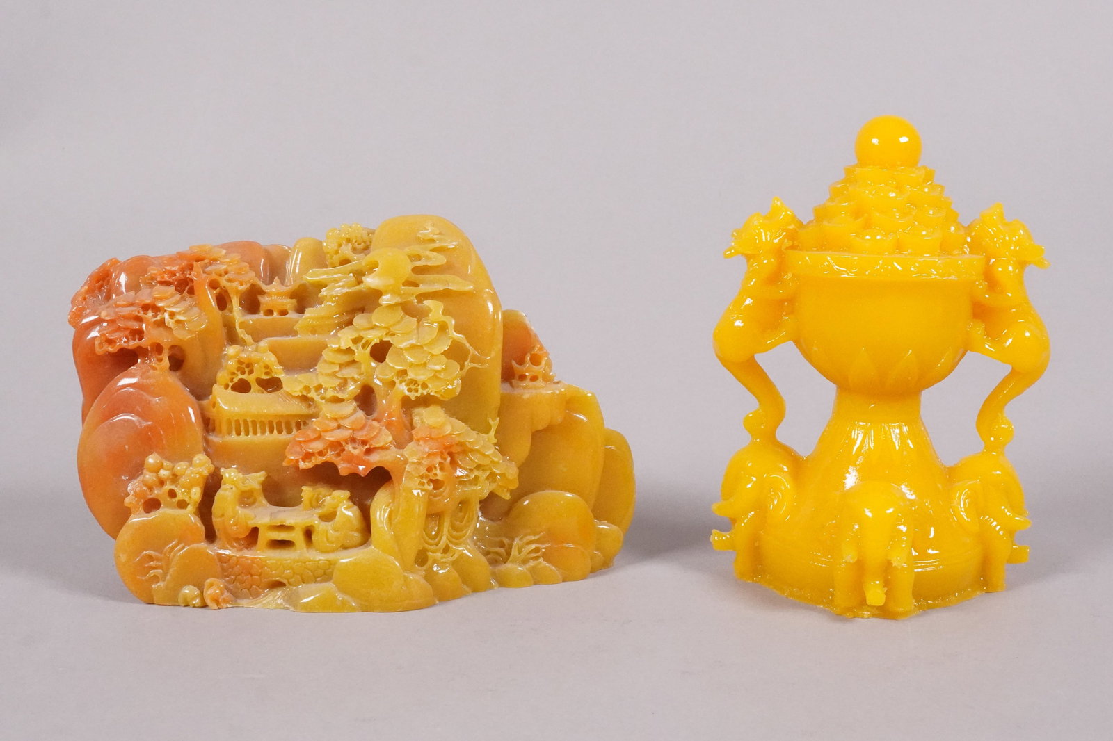 2 Chinese fine carvings. Largest H: 4.2" x W: 6." (1 of 7)