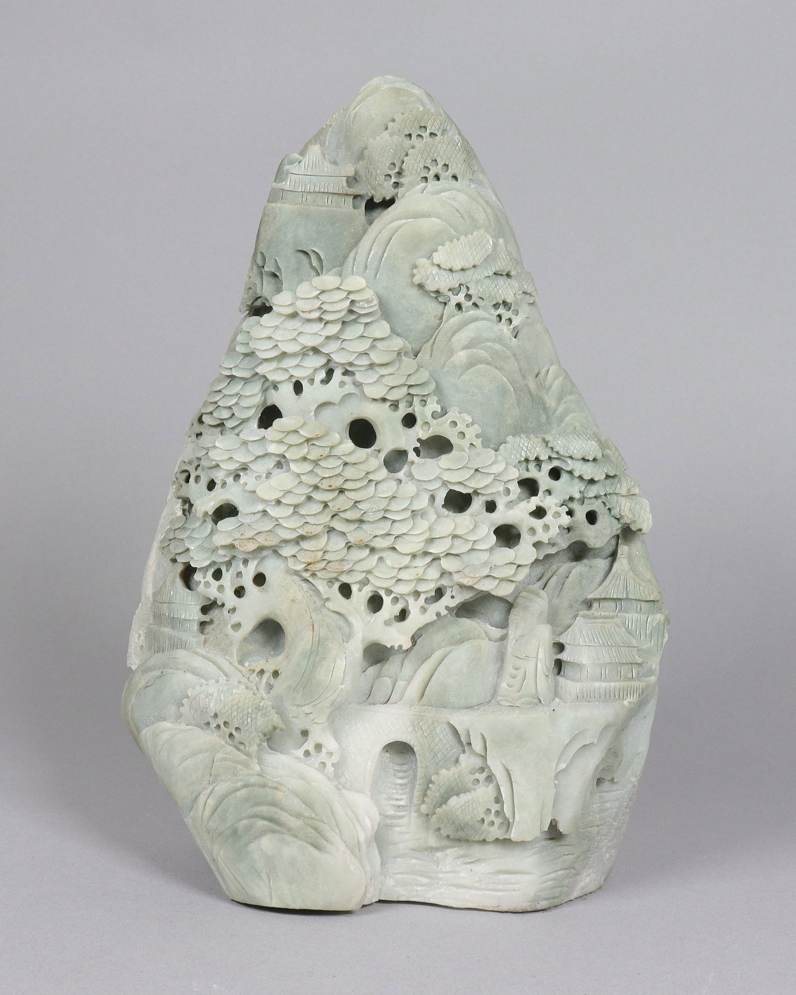 Chinese large carved boulder. H: 11.25" x W: 7.9." (1 of 7)