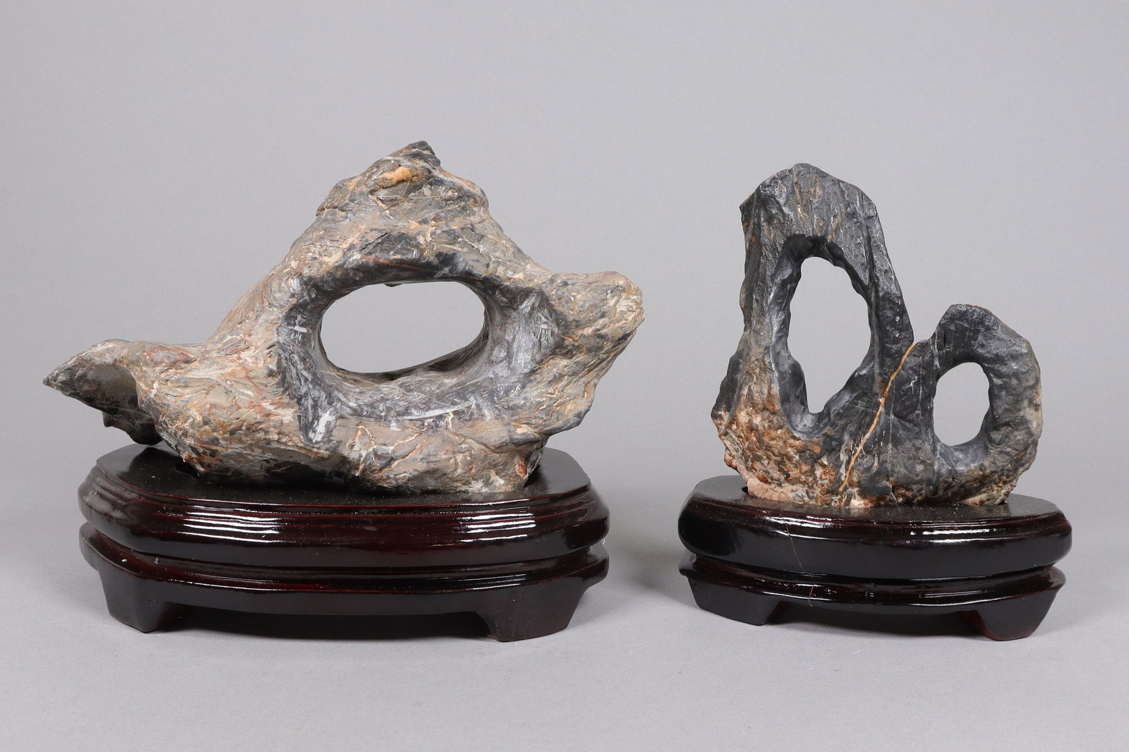 Lots Chinese scholar rock with wooden stand. (1 of 7)