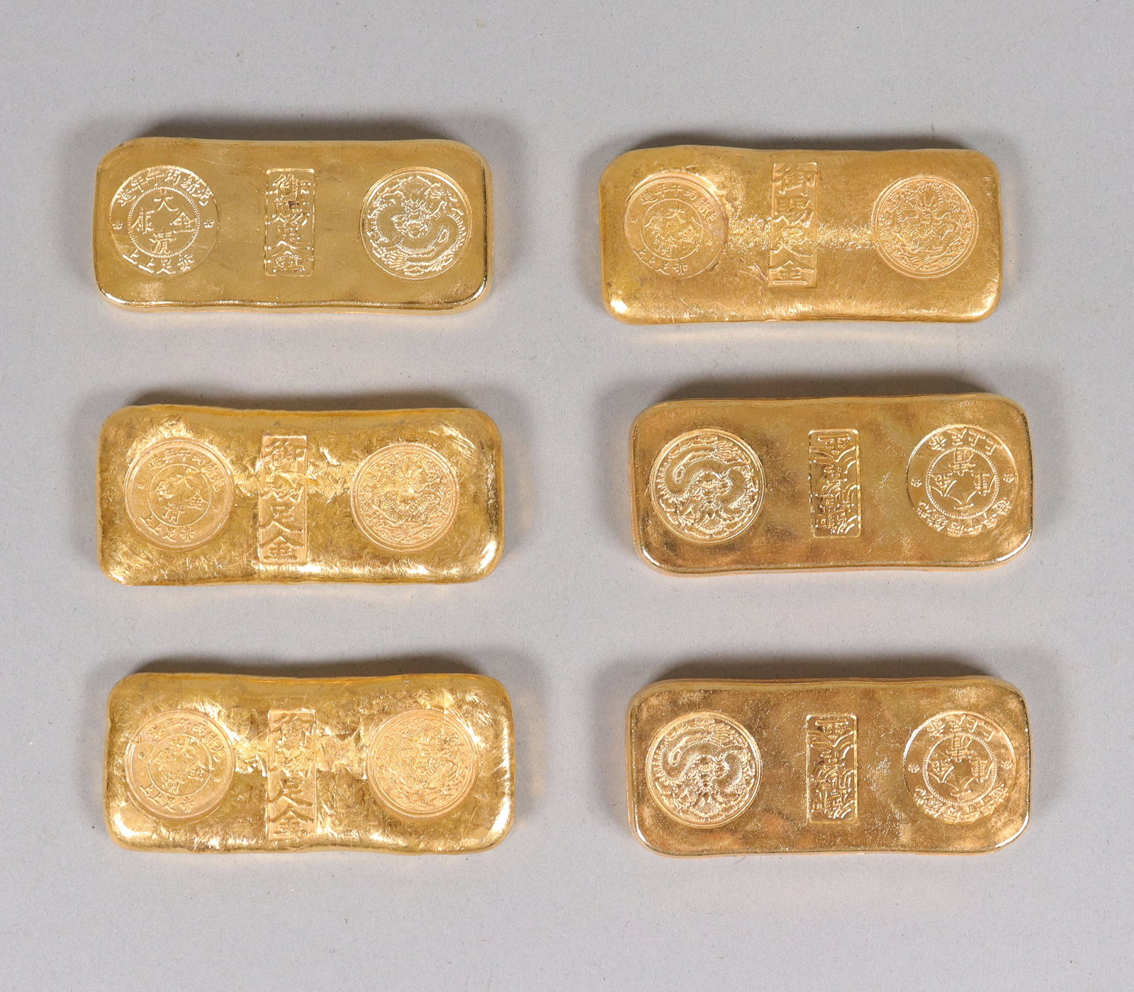 Lots Chinese ingots ungraded. We do not guarantee its, material, age, grading, engraving, carvings. (1 of 6)