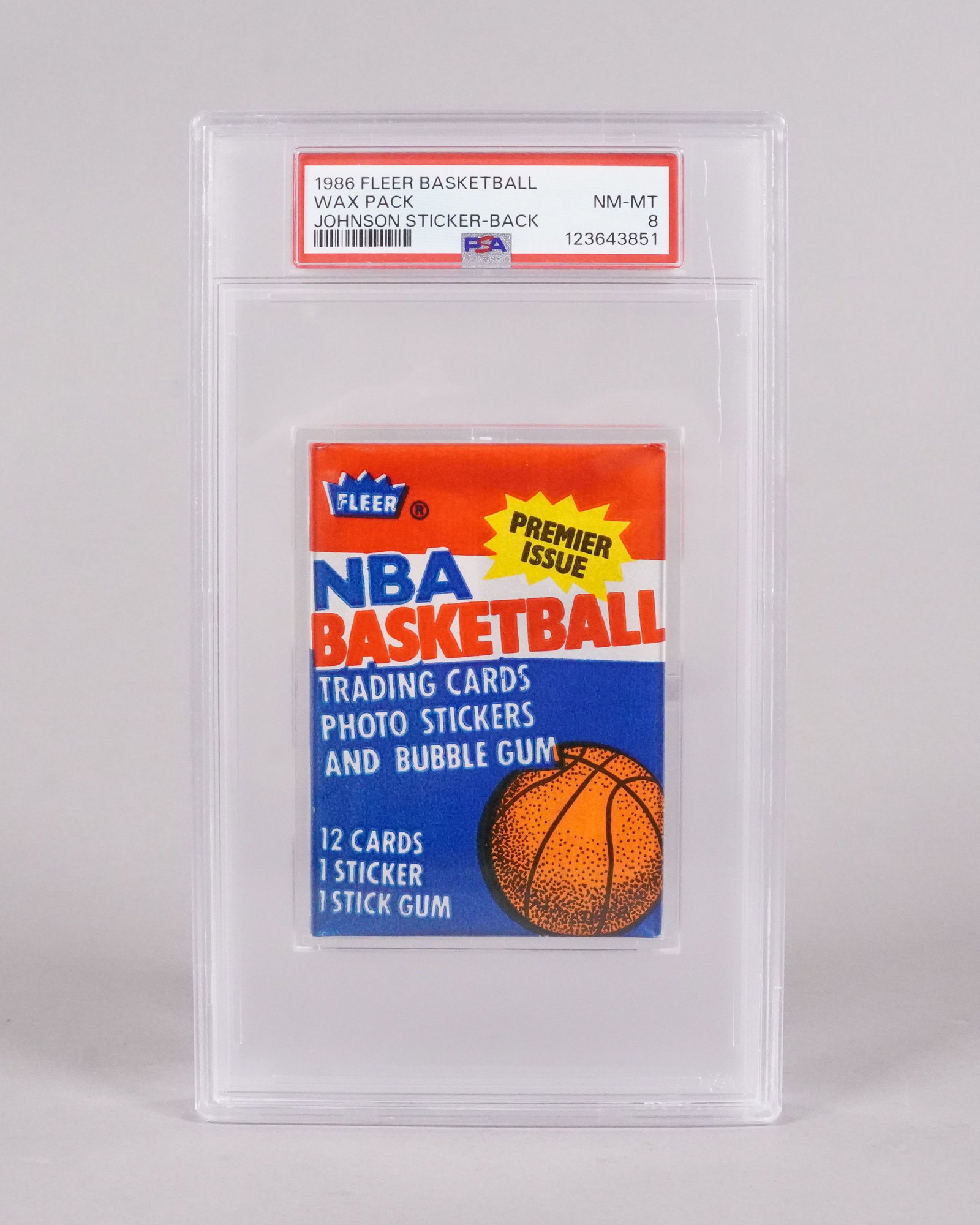 1986 Fleer basketball sealed wax pack. PSA graded 8. Possibly Michael Jordan rookie inside. Johnson (1 of 4)