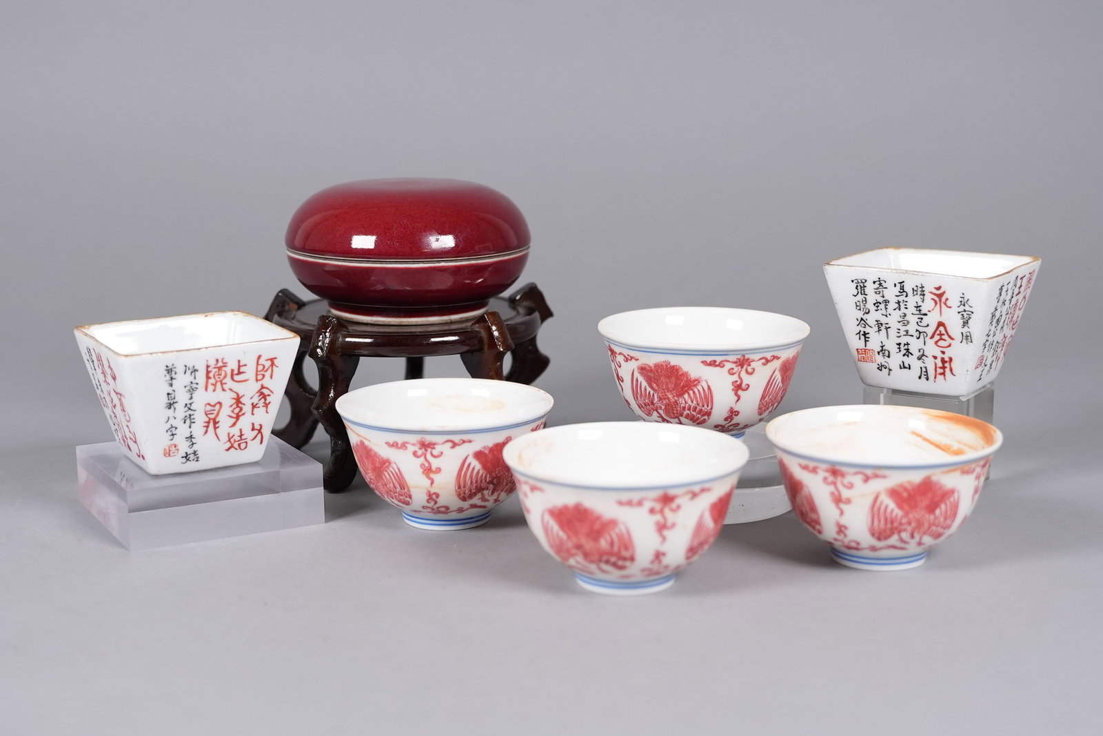 Lots Chinese fine porcelains, largest H: 2" x W: 4.2.": Lots Chinese fine porcelains, largest H: 2" x W: 4.2."