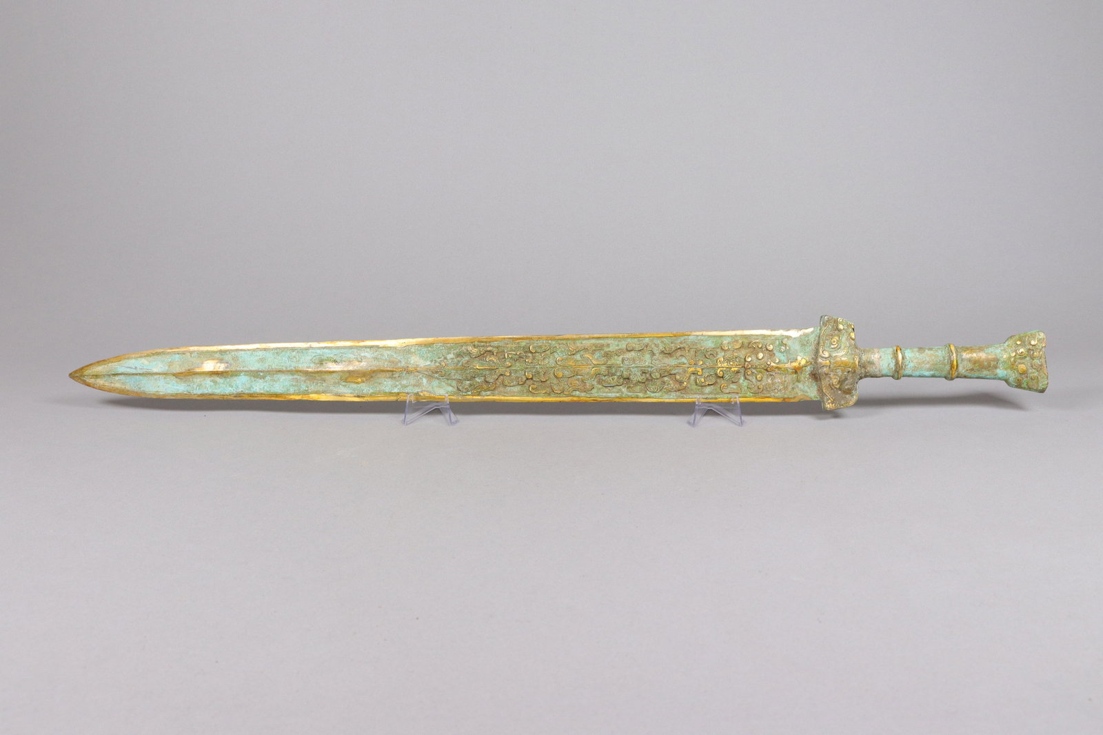 Chinese fine bronze sword. L: 30" x H: 3." (1 of 6)