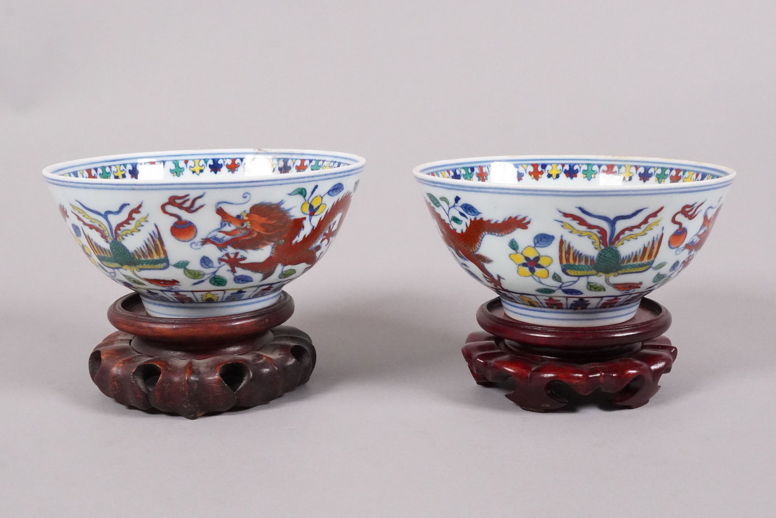 Lots Chinese fine bowls, largest H: 2.6" x W: 5.5." (1 of 7)