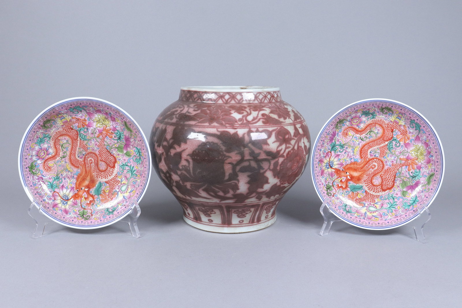 Lots Chinese fine porcelains, largest H: 8.5" x W: 9.5." (1 of 7)