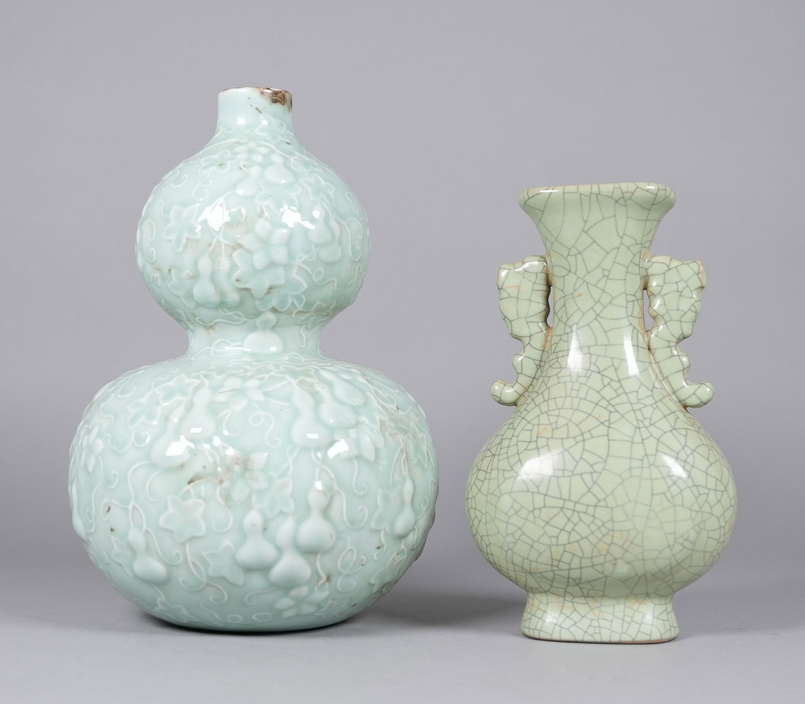 2 Chinese fine vase, largest H: 12" x W: 7.5." (1 of 7)