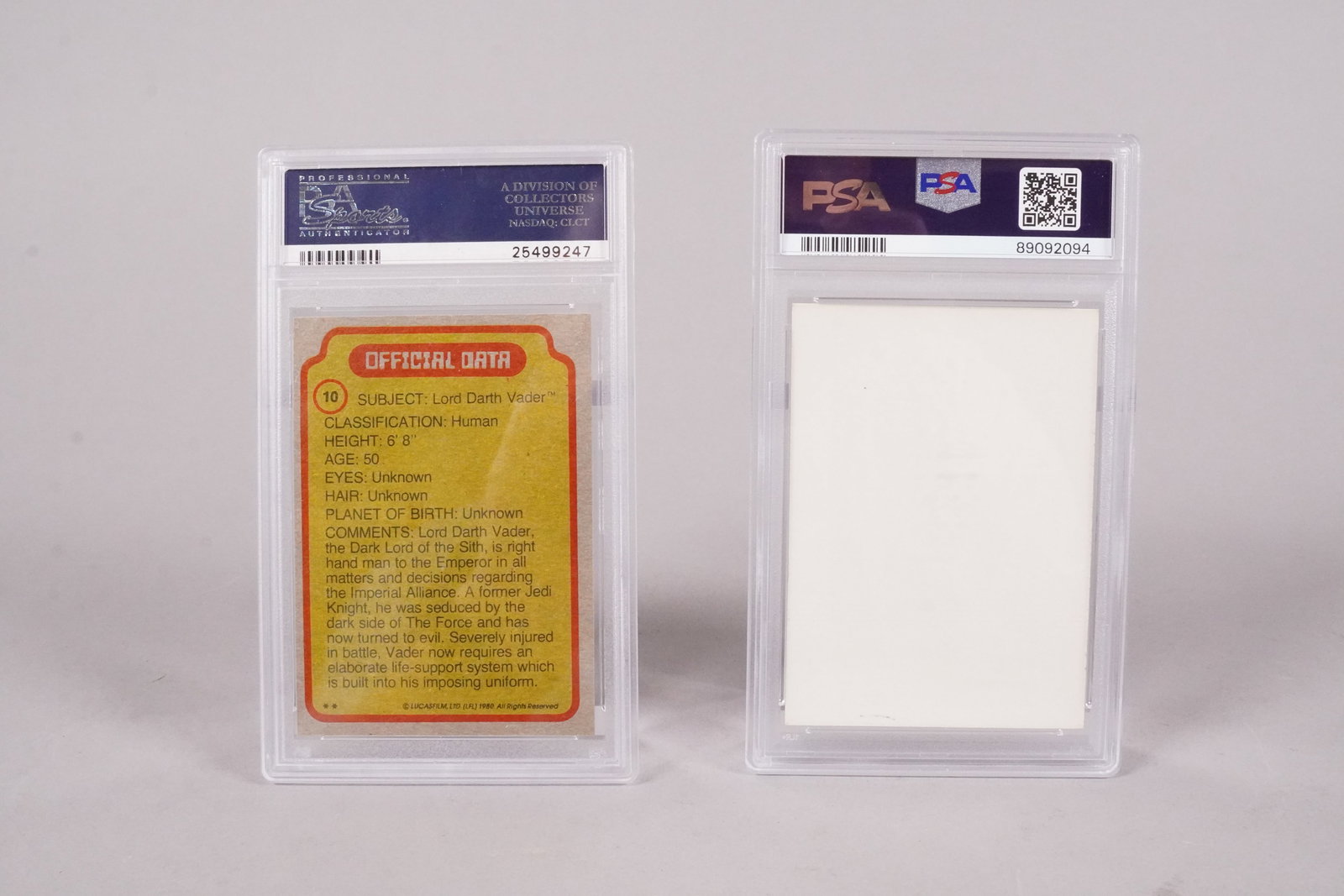 3 Star Wars card PSA - 3