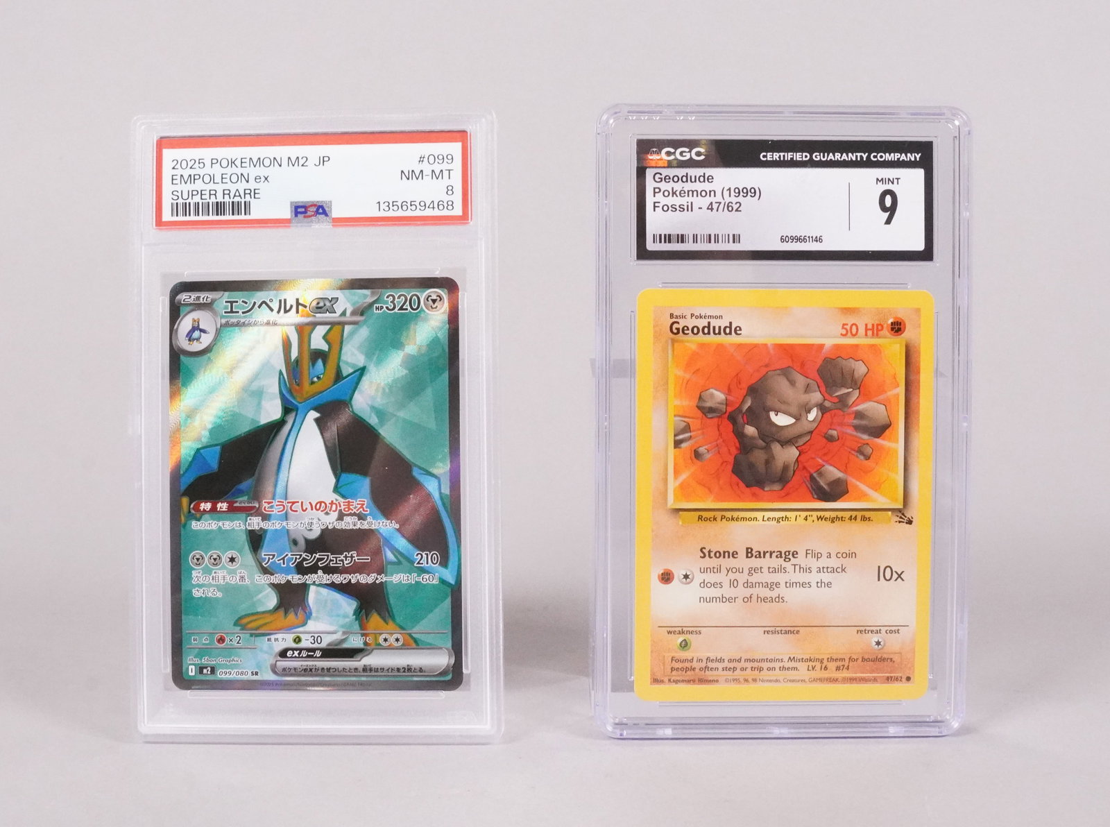 2 graded Pokemon cards: 2 graded Pokemon cards, one is CGC and another PSA.