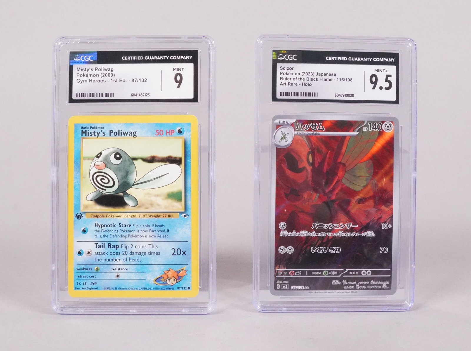 2 Pokemon cards CGC: 2 Pokemon cards, CGC graded.