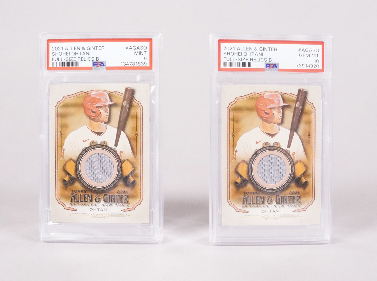 2 Shohei Ohtani relic cards PSA: 2 rare Shohei Ohtani relic cards, PSA graded.