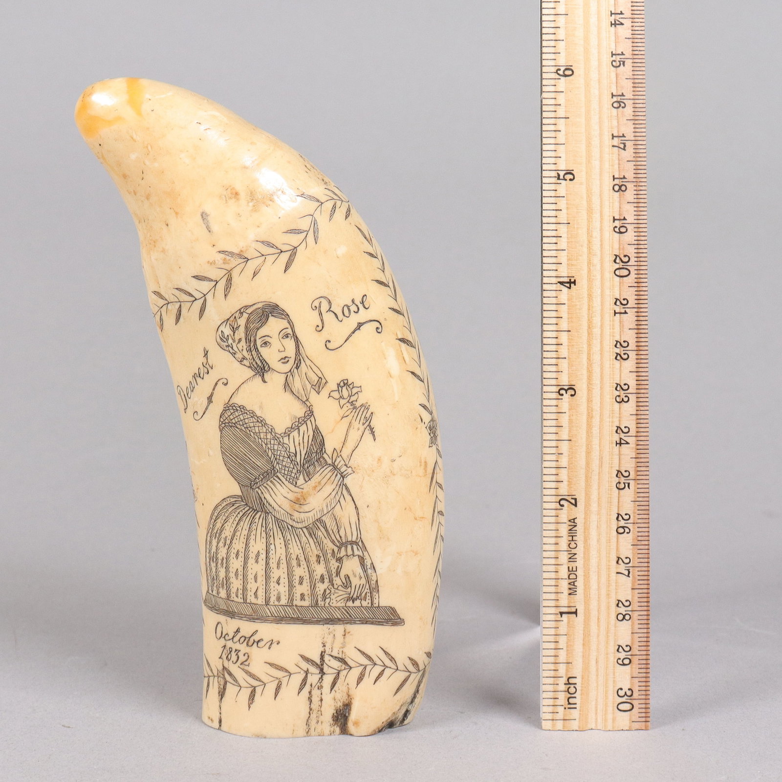 A fine carved item estate: A fine carvd item from an estate. Condition selling it as is, please refer to detail photos. All sales are final, no return. H: 6" x W: 2."