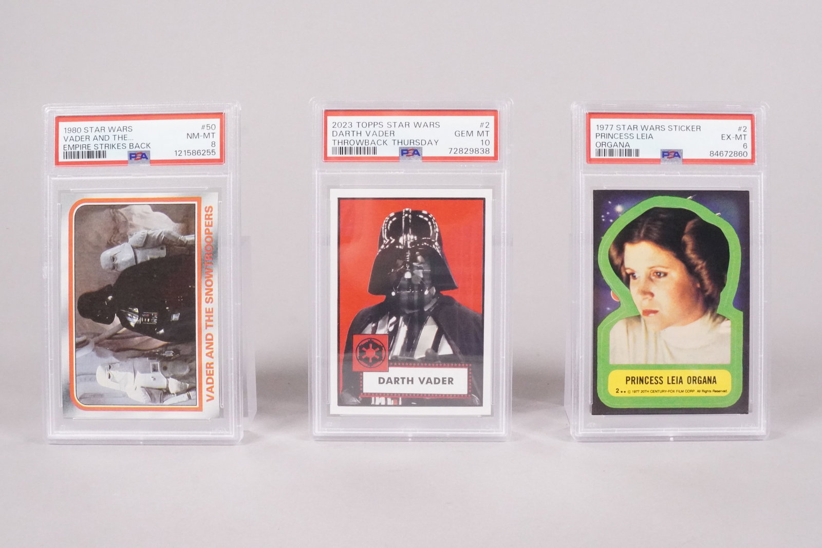 3 Star Wars card PSA: 3 Star Wars card, PSA graded.