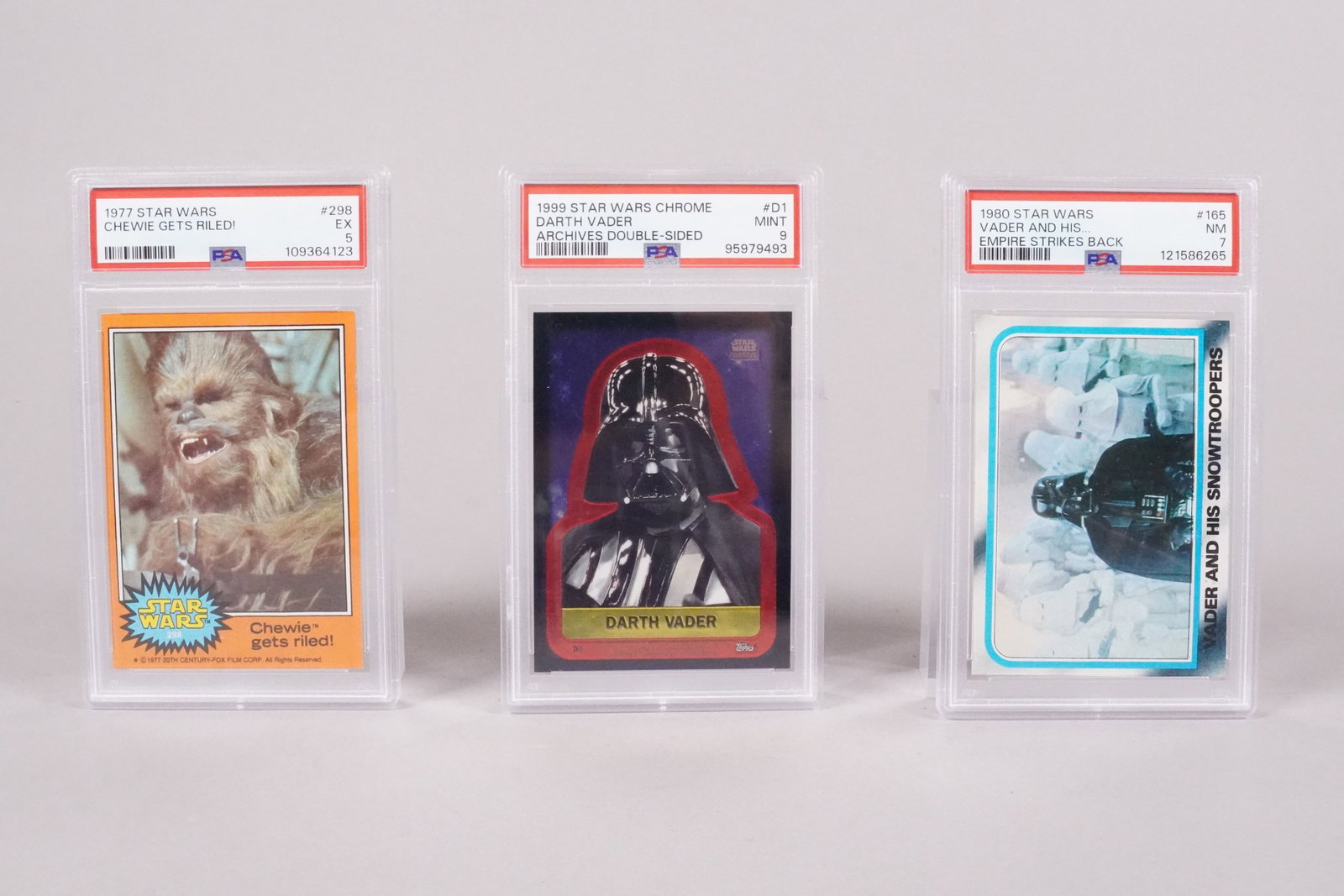 3 Star Wars card PSA: 3 Star Wars card, PSA graded.
