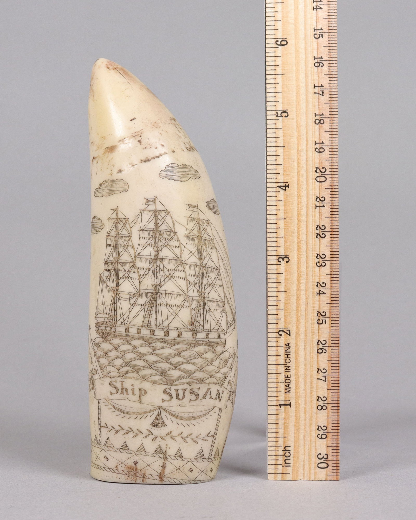 A fine carved item estate: A fine carved item from an estate. All sales are final, no return, and condition selling it as is. H: 6" x W: 2."