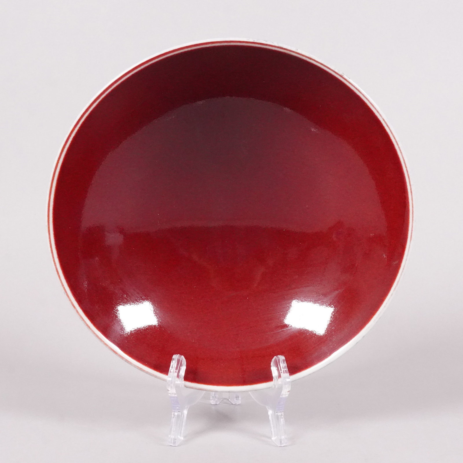 Chinese fine red glaze large bowl (1 of 6)