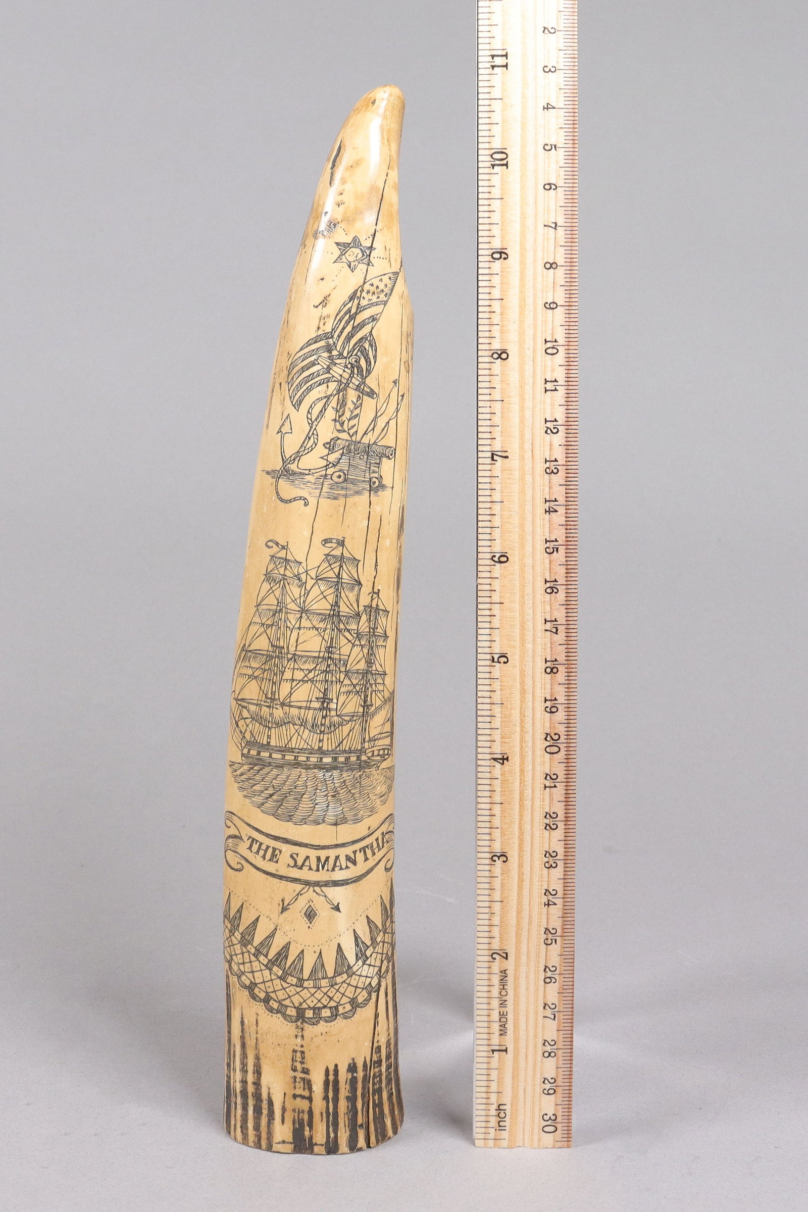 A large carved estate item: A large carved estate item, uncovered from a major estate. Condition selling it as is. All sales are final, no return. H: 11" x W: 2."
