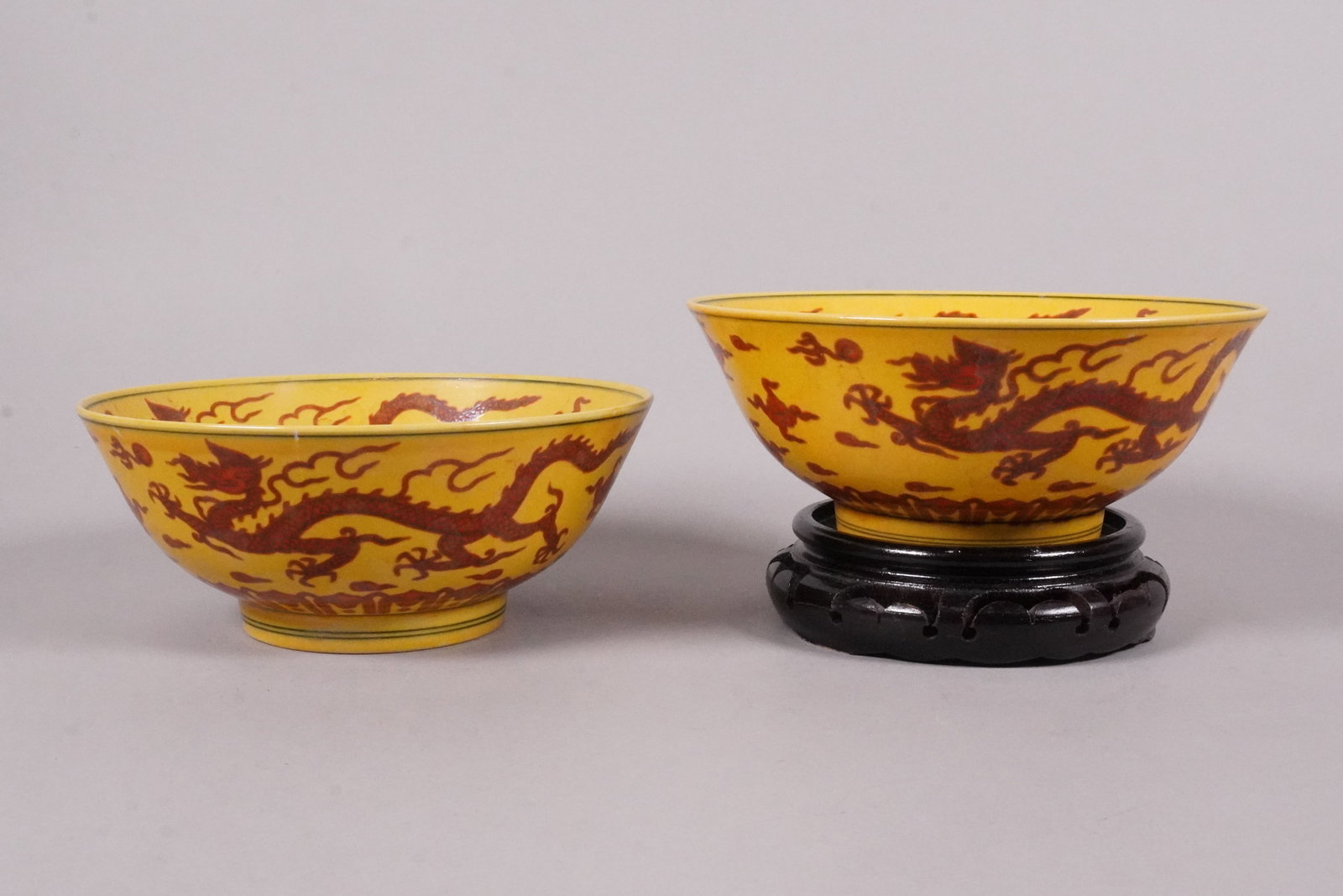 2 Chinese fine dragon bowls (1 of 7)