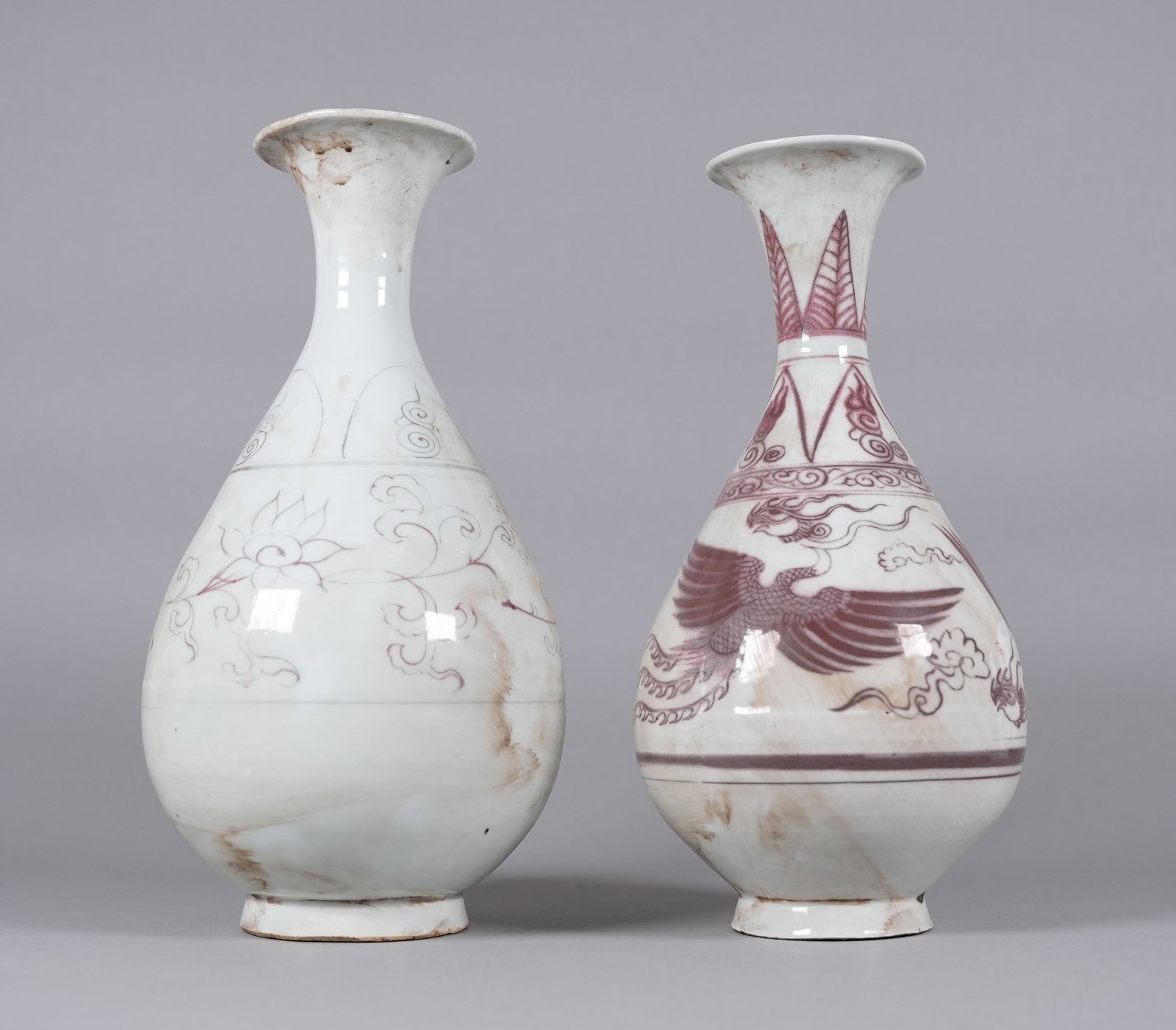 2 Chinese fine vase: 2 Chinese fine vase, largest H: 12" x W: 7."