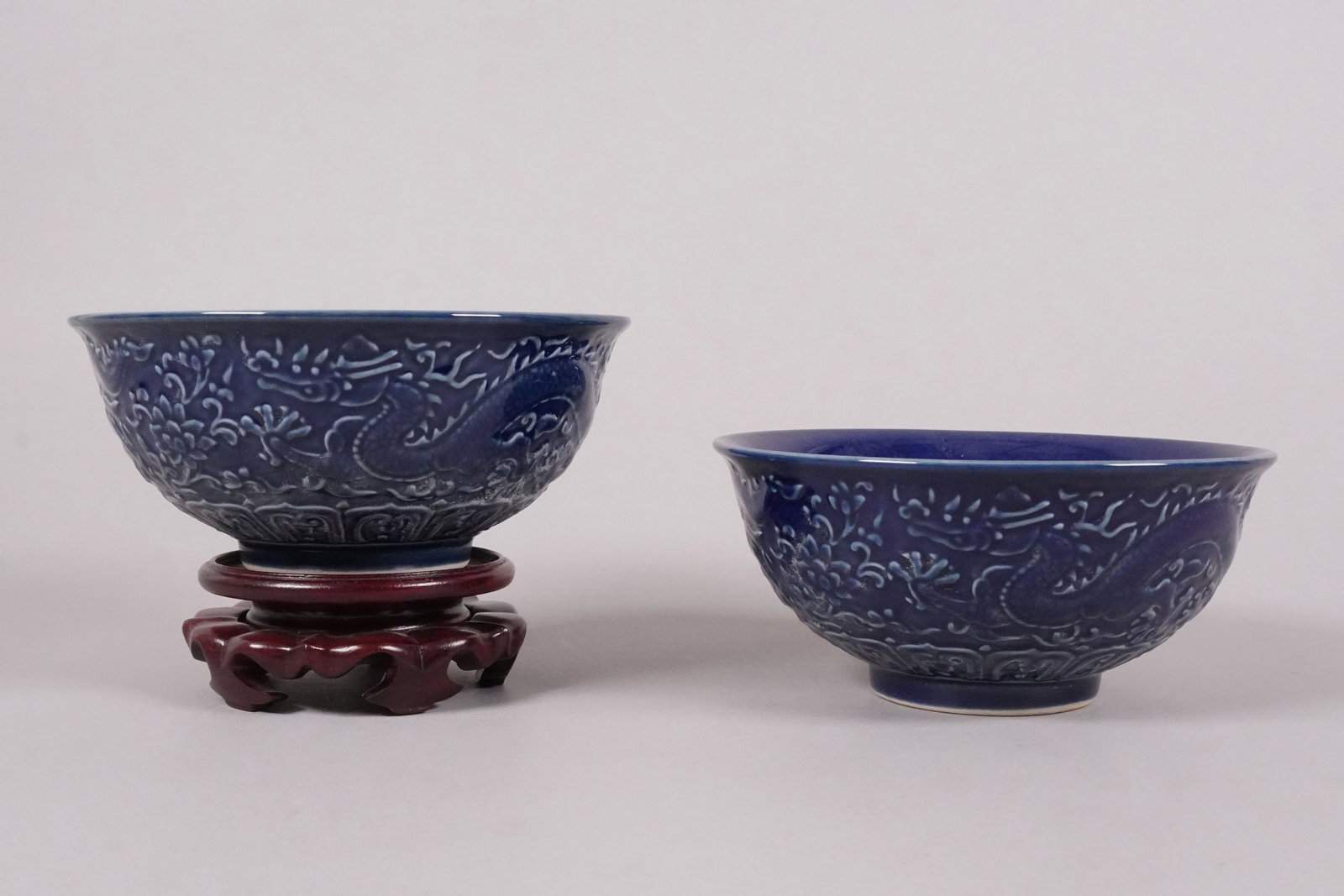 2 Chinese large carved bowls (1 of 7)