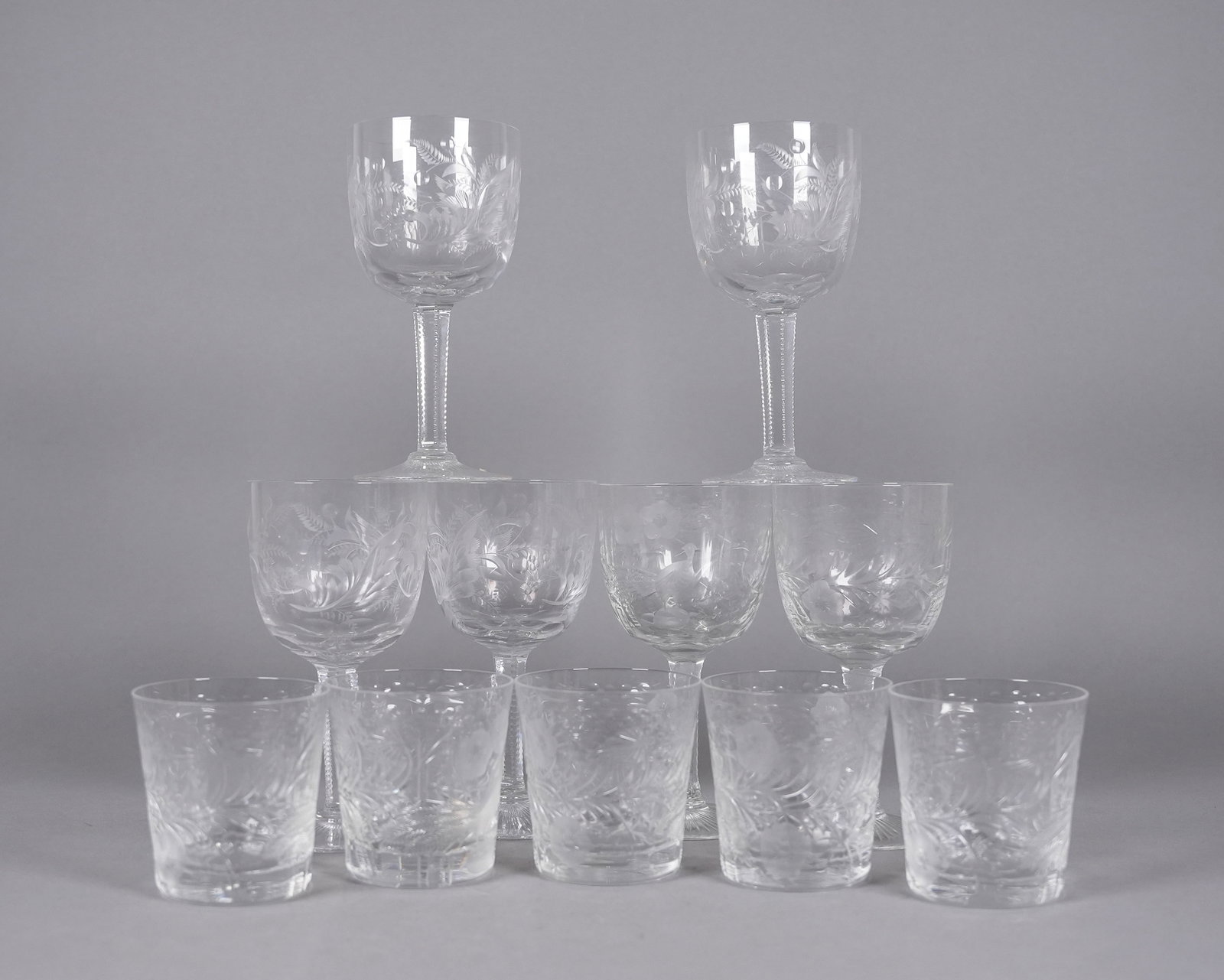 Lots Justin Tharaud crystal cups: Lots Justin Tharaud crystal cups, from an estate. H: 7" x W: 3.5."