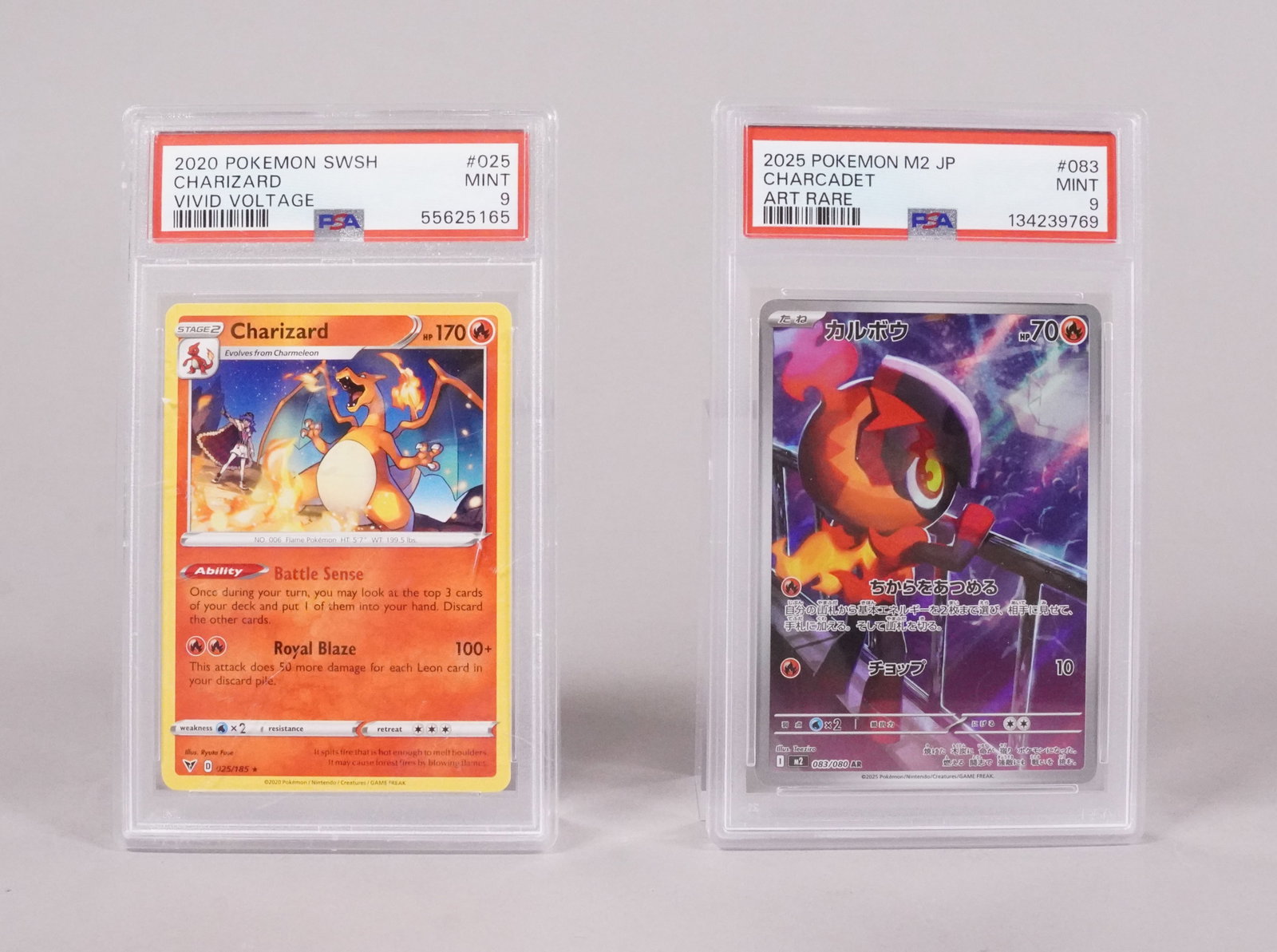 2 Pokemon cards PSA graded: 2 Pokemon cards, PSA graded.