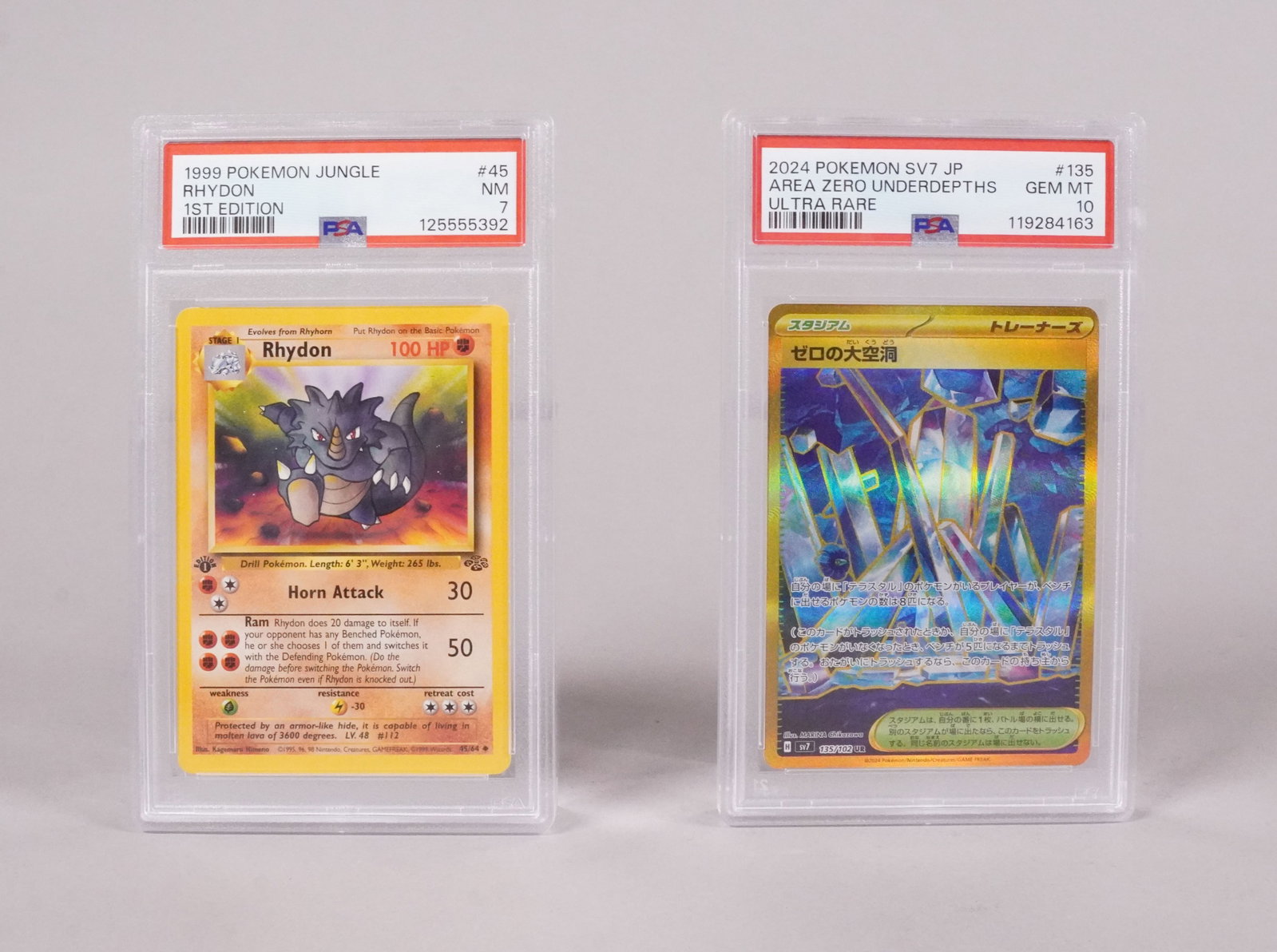 2 Pokmeon cards PSA graded: 2 Pokmeon cards, PSA graded.